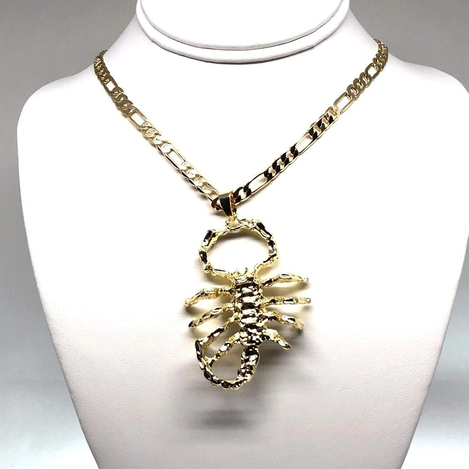 Gold Plated Big Scorpion Pendant Necklace 26" Alacran Grande Oro Laminado Cadena 26" - Image 8