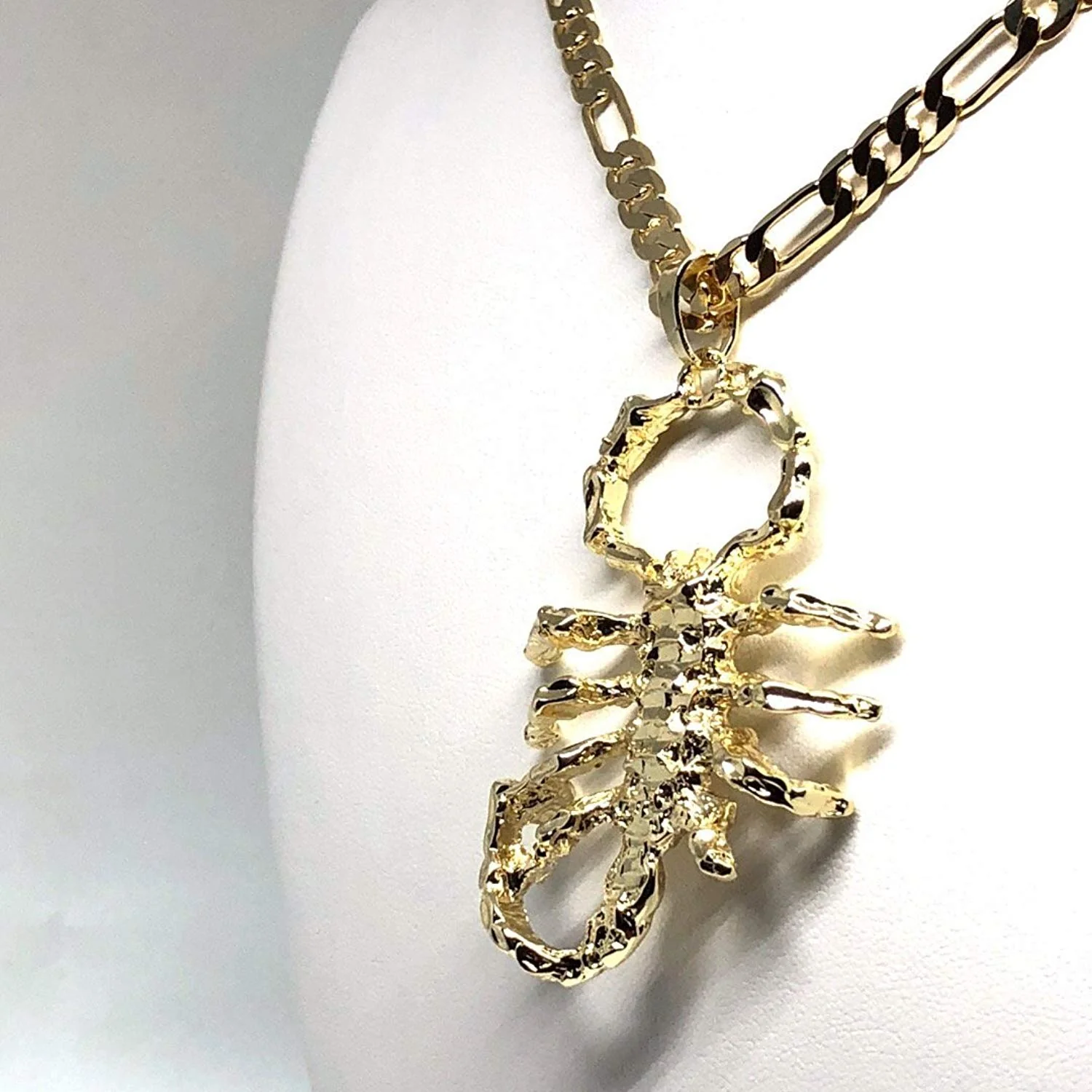 Gold Plated Big Scorpion Pendant Necklace 26" Alacran Grande Oro Laminado Cadena 26" - Image 9