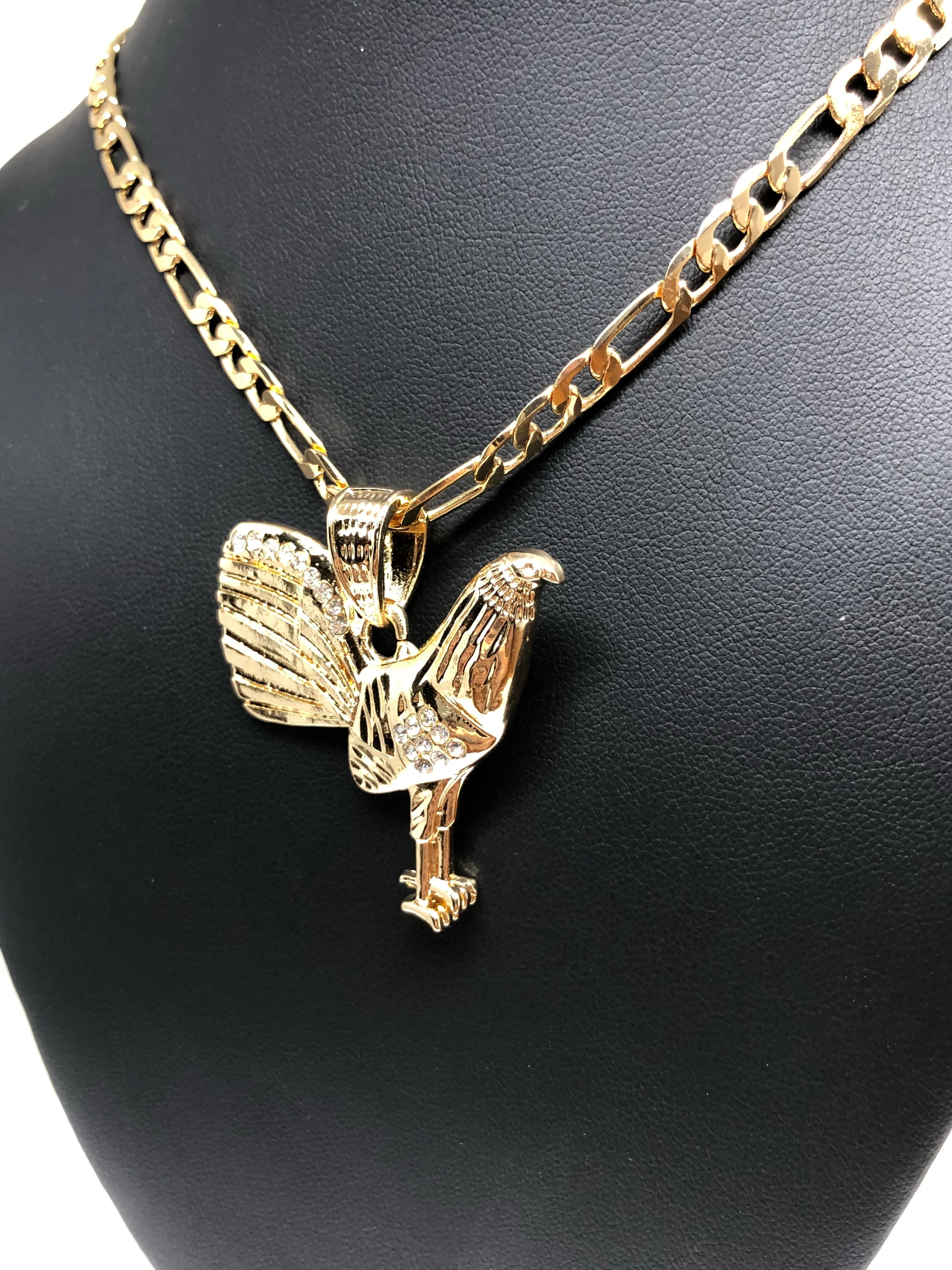 Gold Plated Chicken Rooster Pendant Necklace Figaro 26" 5mm Gallo Medalla Oro Laminado - Image 10