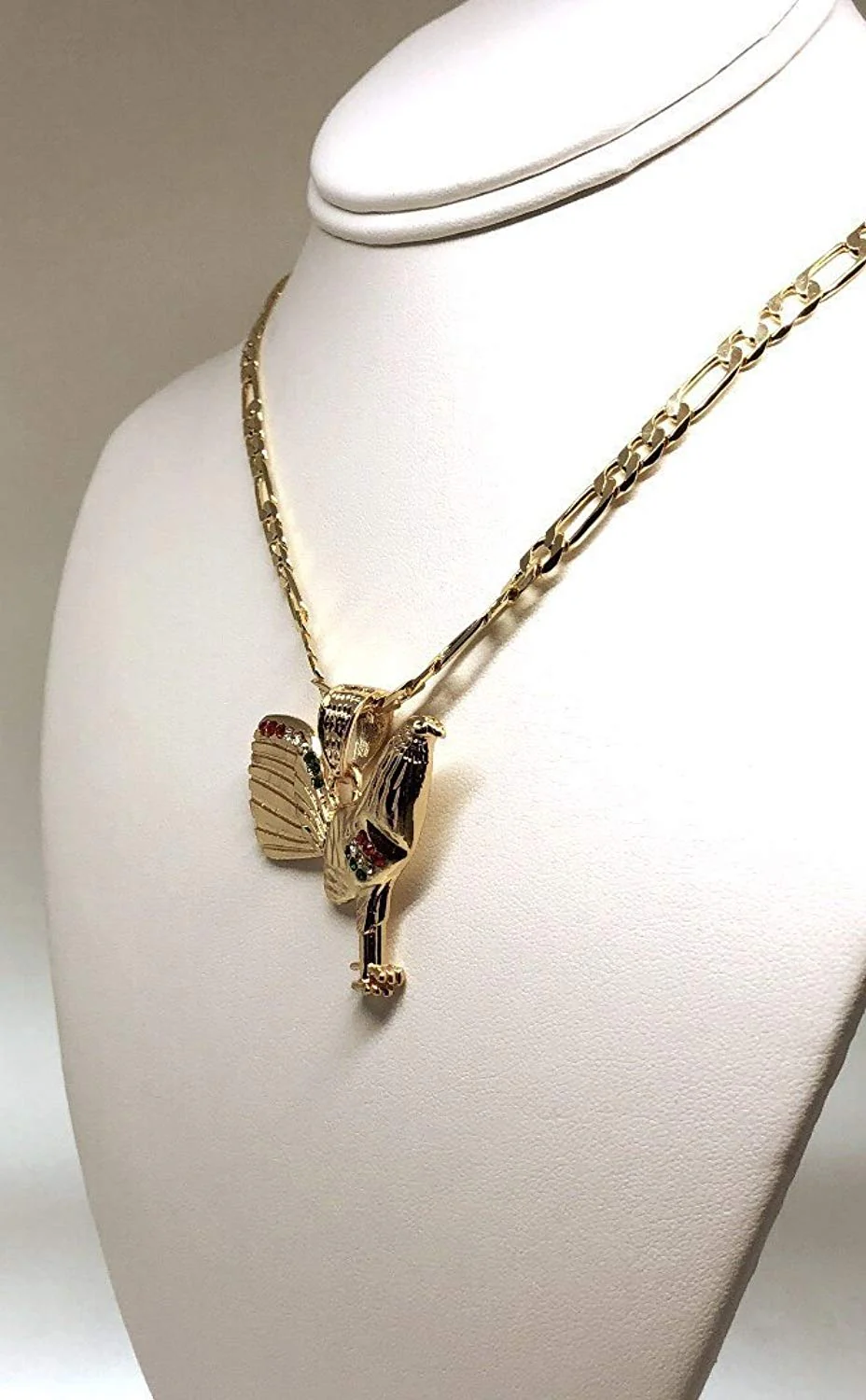 Gold Plated Chicken Rooster Pendant Necklace Figaro 26" 5mm Gallo Medalla Oro Laminado - Image 7