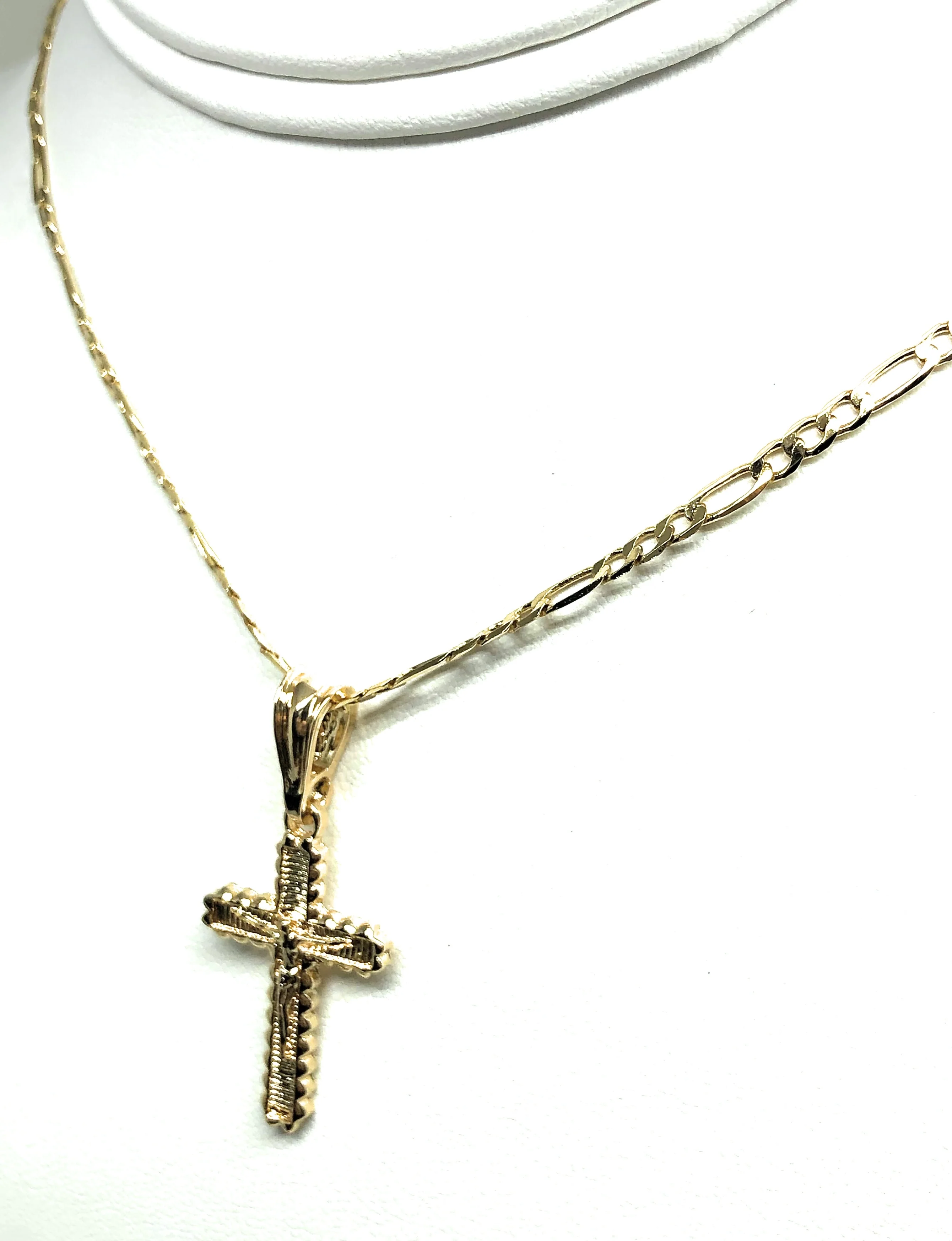 Gold Plated Classic Cross Jesus Crucifix 24" Chain Cruz Crucifijo 24" - Image 6