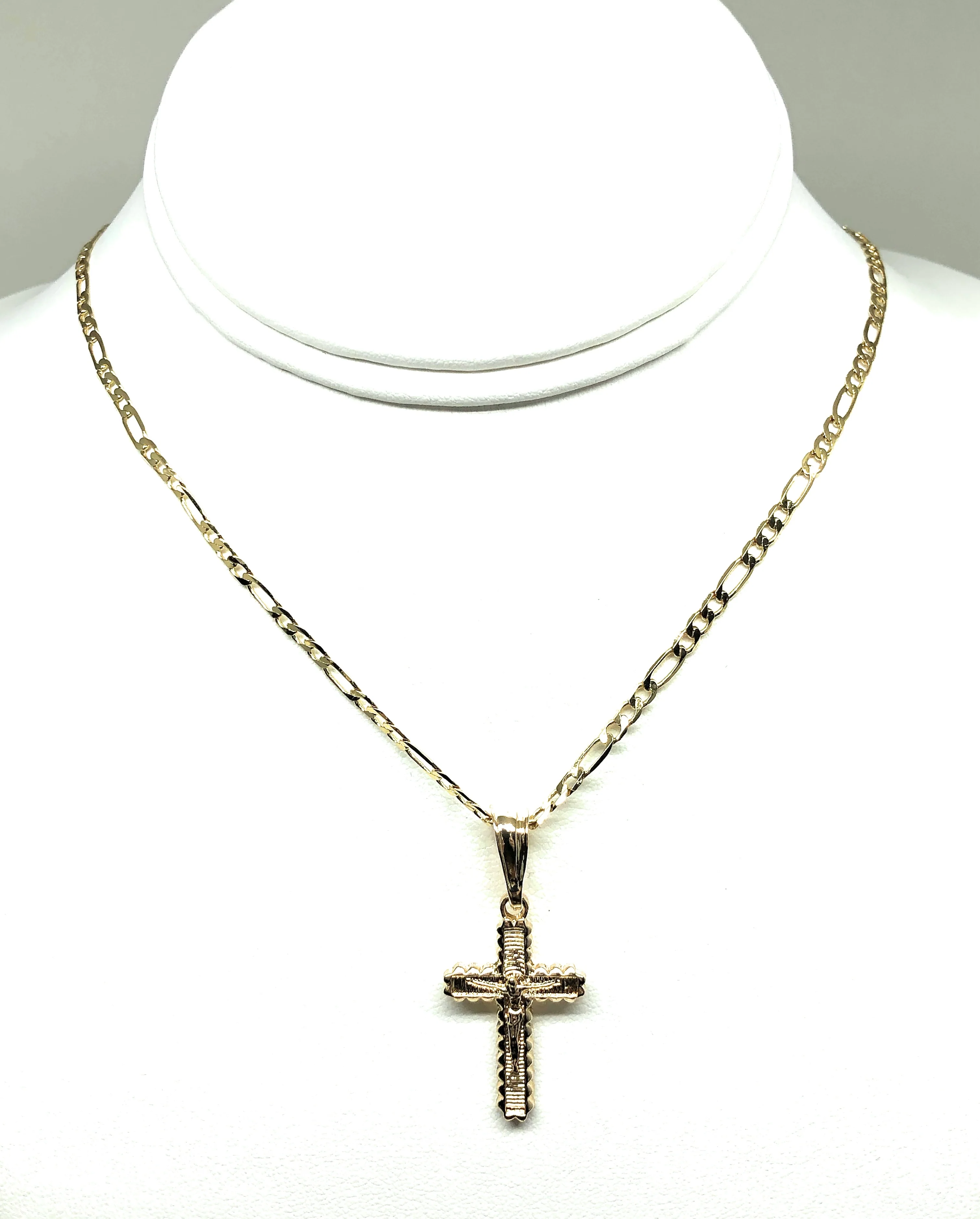 Gold Plated Classic Cross Jesus Crucifix 24" Chain Cruz Crucifijo 24" - Image 7
