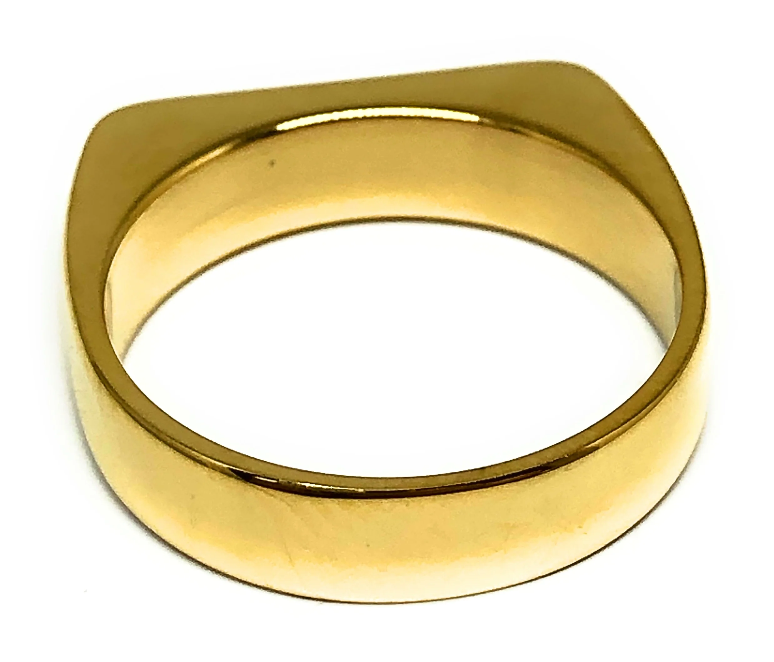 Gold Plated Classic Rectangle Signet Ring Anillo - Image 3