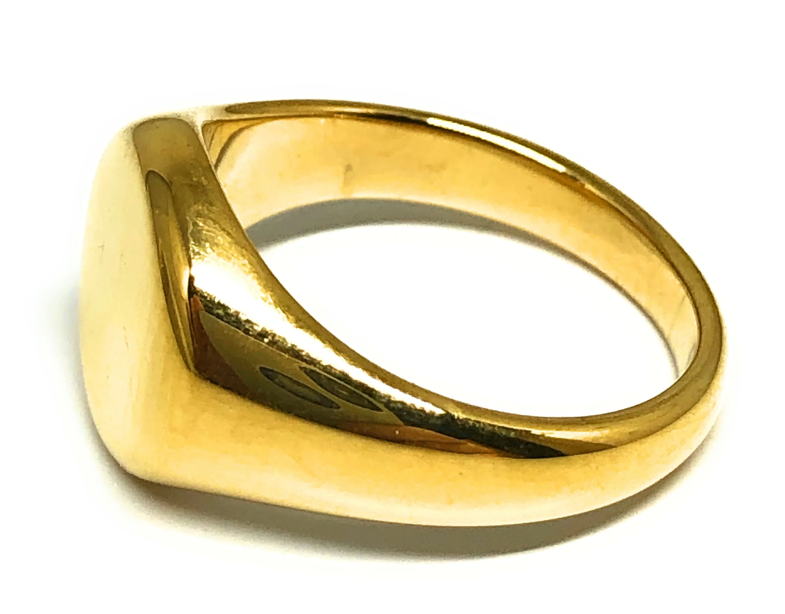 Gold Plated Classic Round Signet Ring Anillo - Image 2