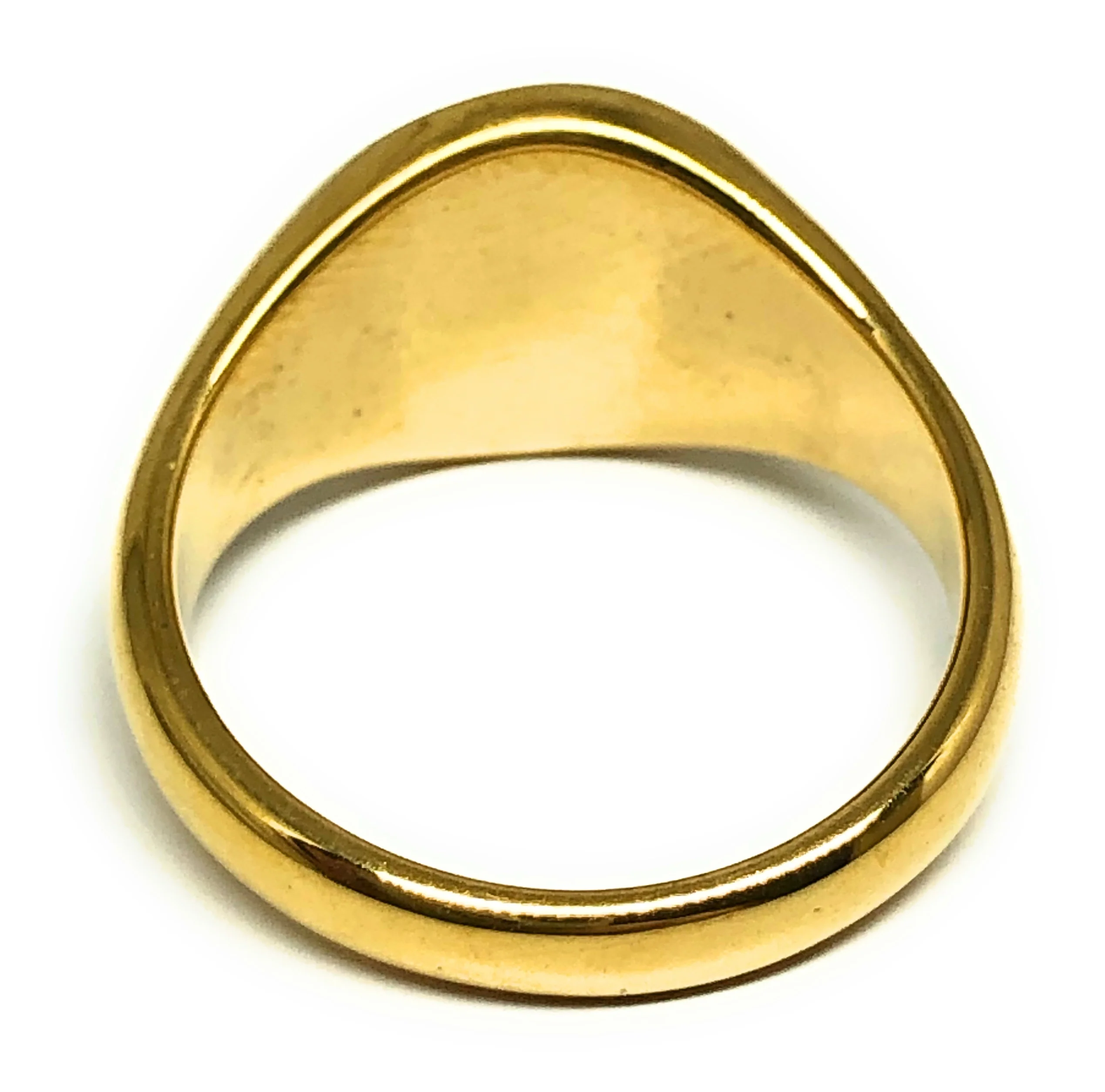 Gold Plated Classic Round Signet Ring Anillo - Image 3