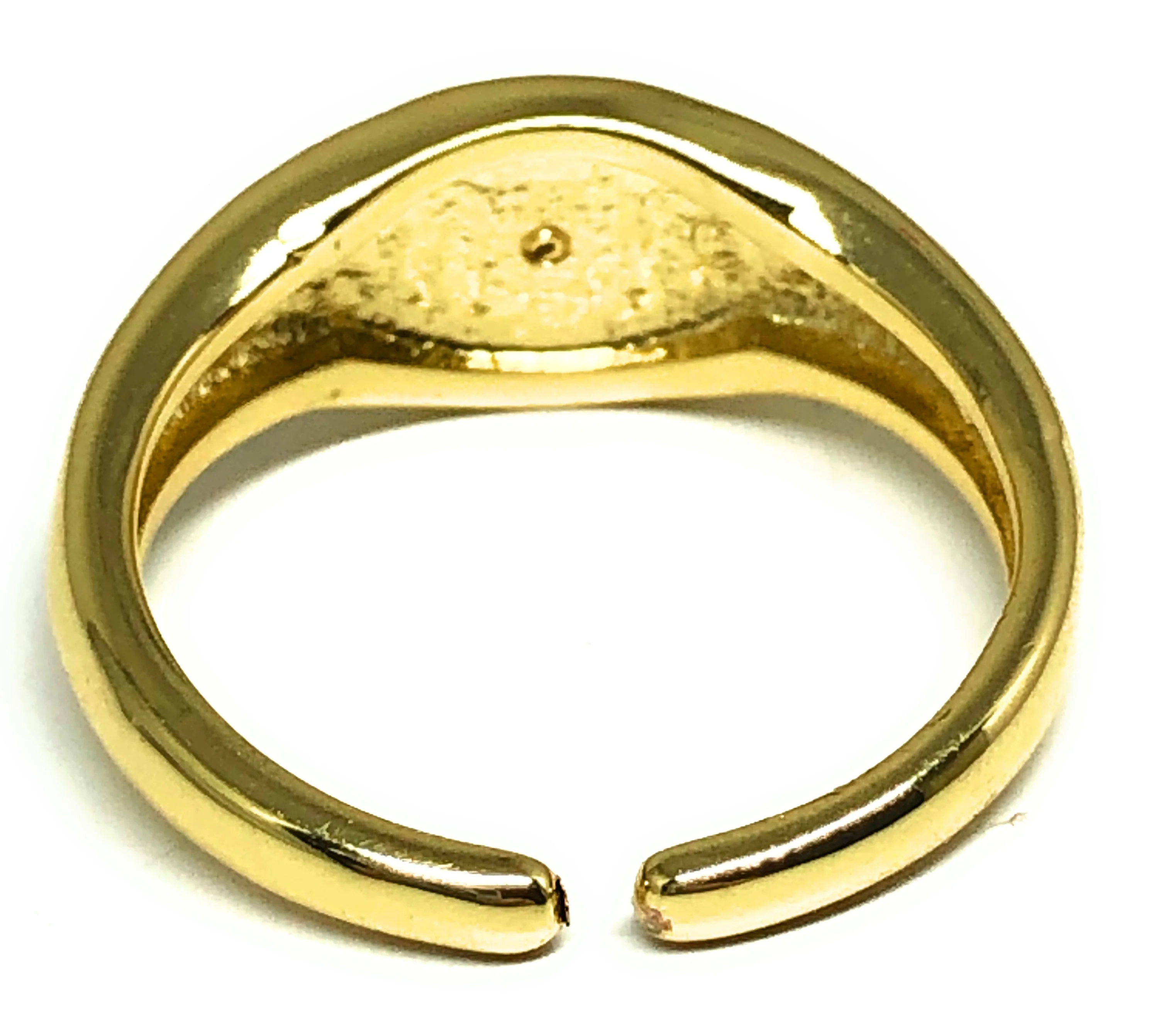 Gold Plated Classic Signet CZ Adjustable Ring Anillo - Image 3