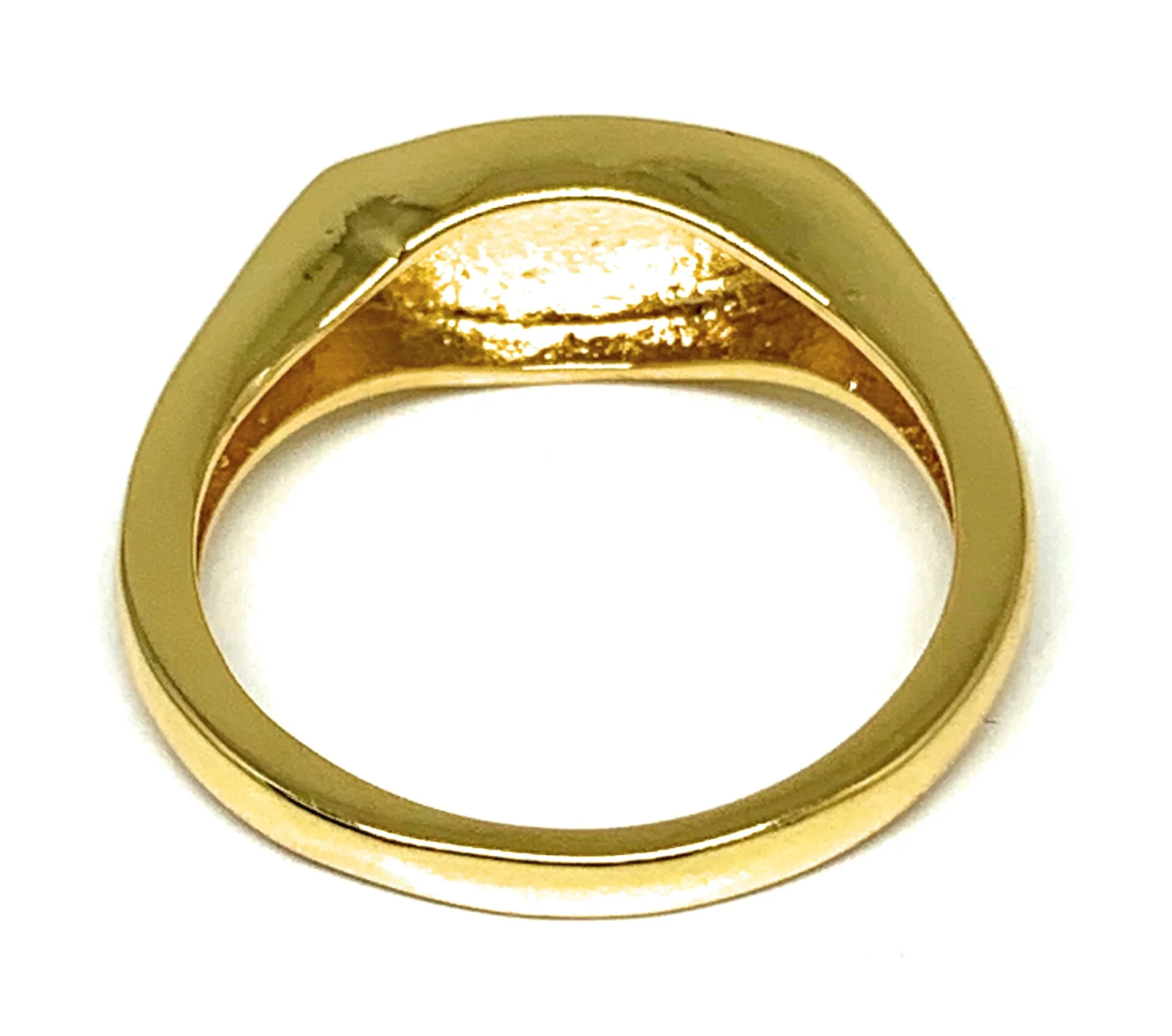 Gold Plated Classic Signet Flower Ring Anillo - Image 2