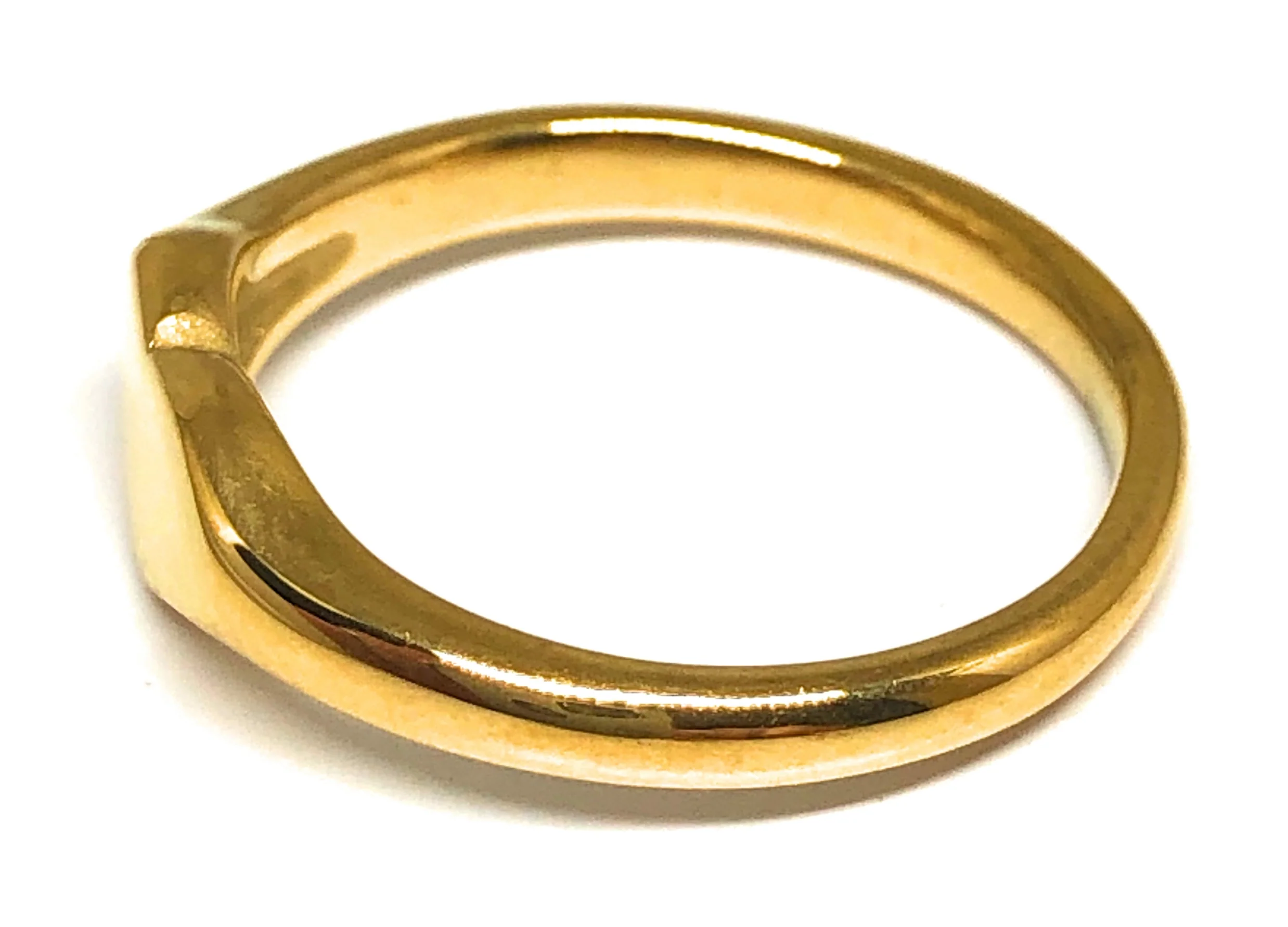Gold Plated Classic Signet Heart Ring Anillo - Image 2