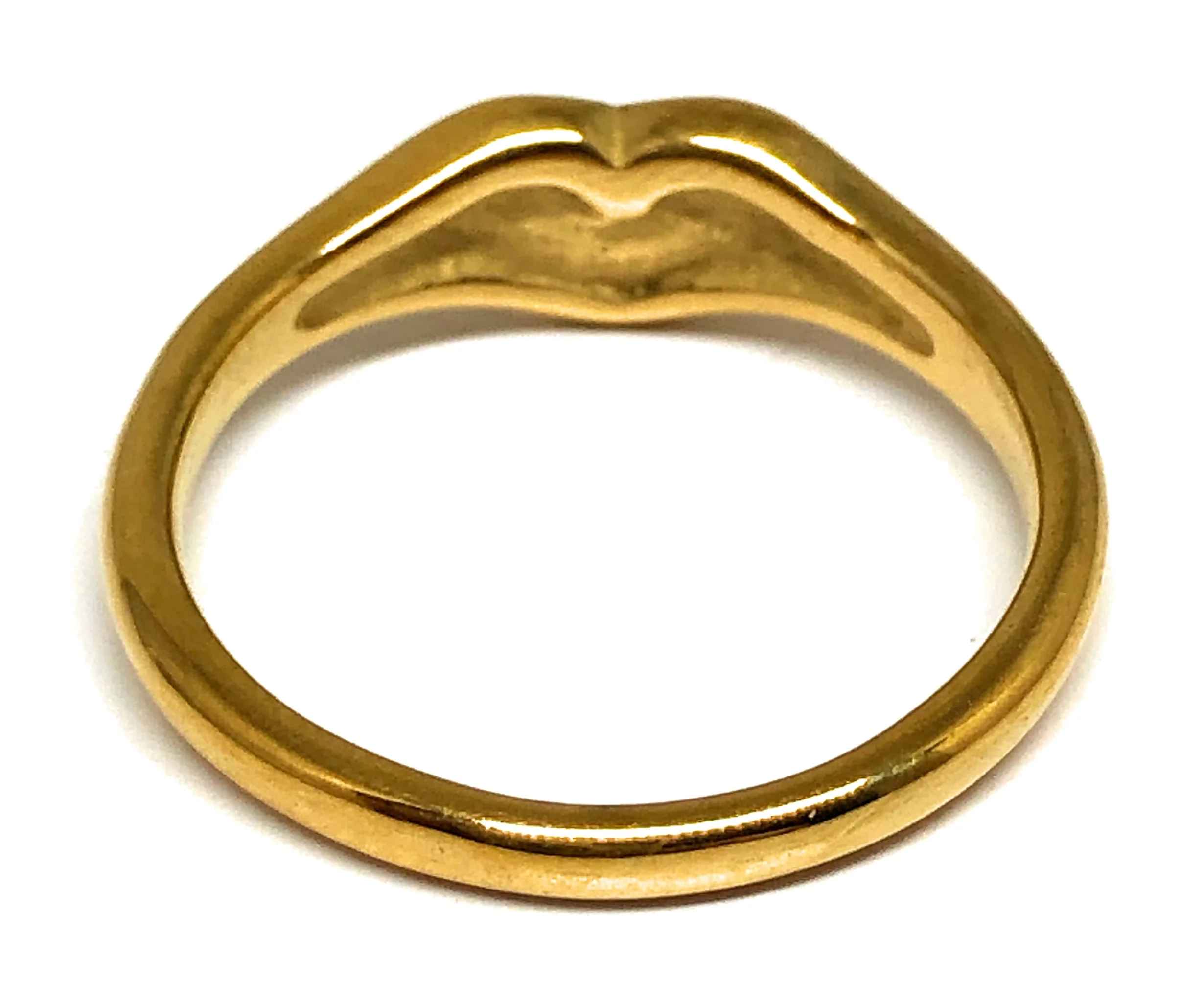 Gold Plated Classic Signet Heart Ring Anillo - Image 3