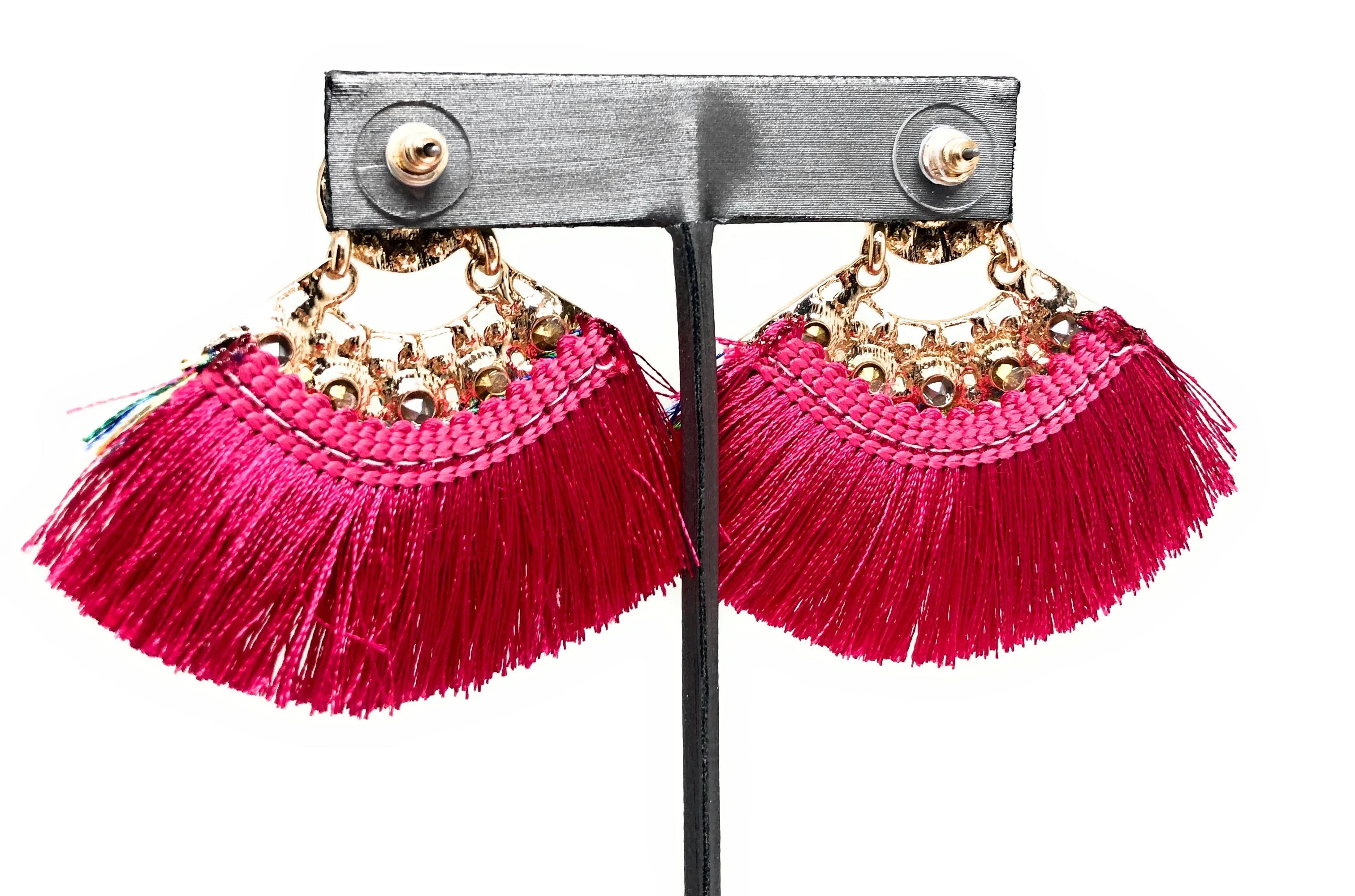 Gold Plated Colorful Wildflower Chandelier Earrings Aretes Folklorico - Image 7