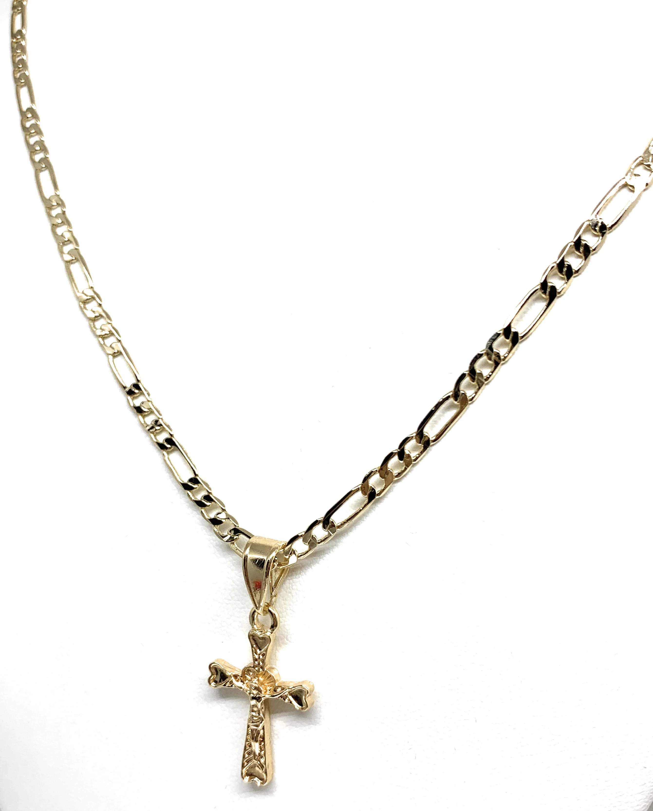 Gold Plated Cross Jesus Crucifix 24" Chain Cruz Crucifijo - Image 4