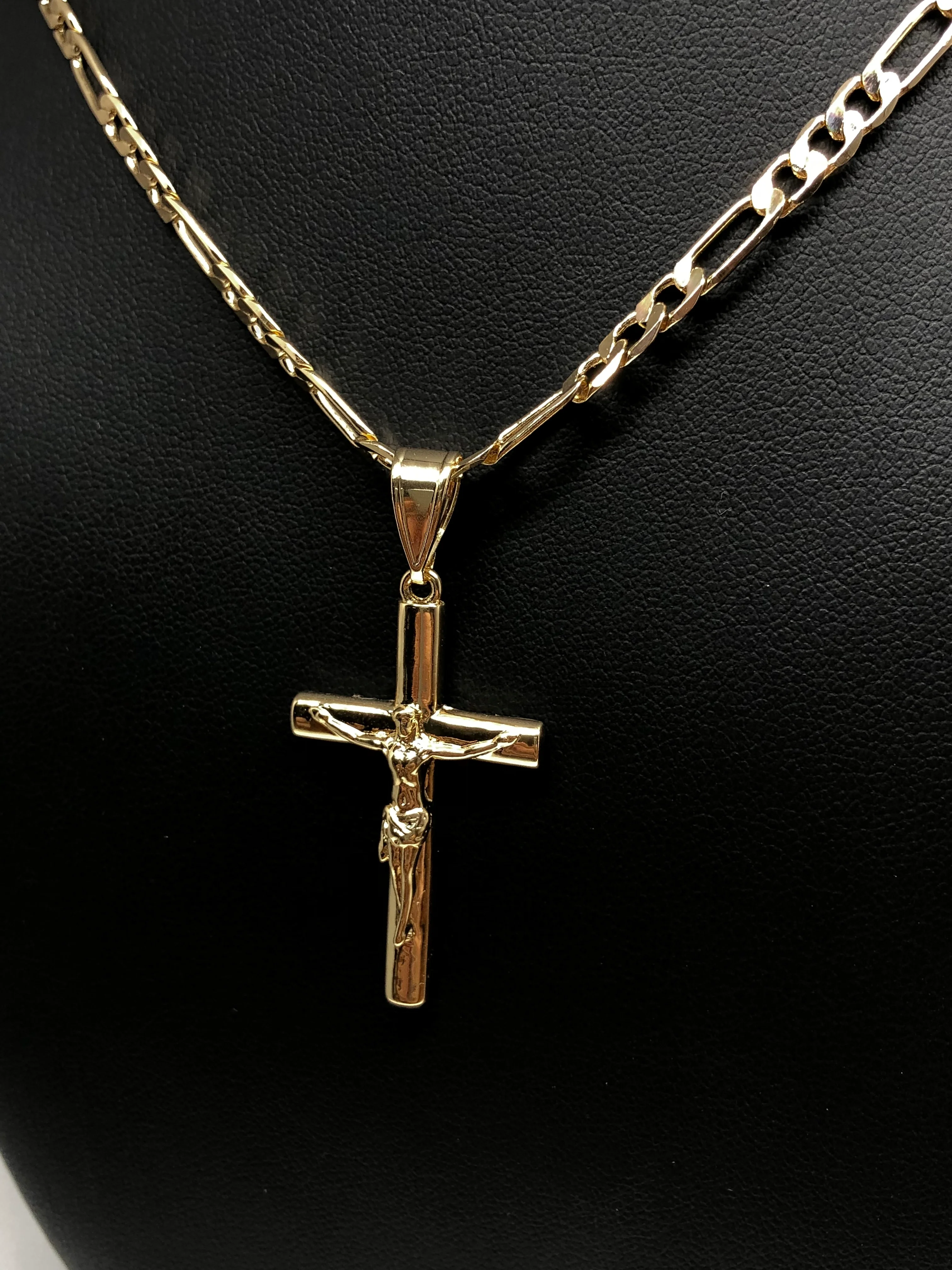 Gold Plated Cross Jesus Crucifix 24" Chain / Jesus Cruz Crucifijo Cadena Oro Lamindo 24” - Image 4