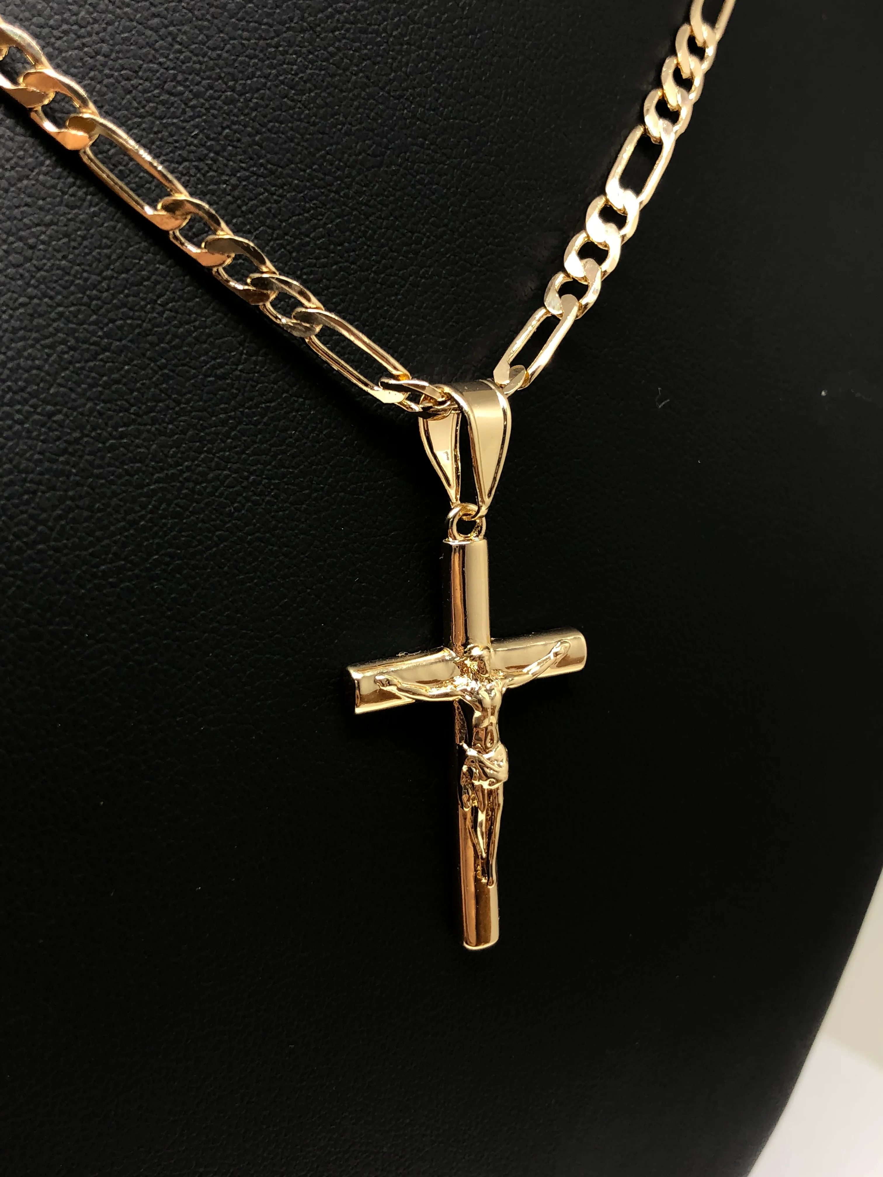 Gold Plated Cross Jesus Crucifix 24" Chain / Jesus Cruz Crucifijo Cadena Oro Lamindo 24” - Image 5