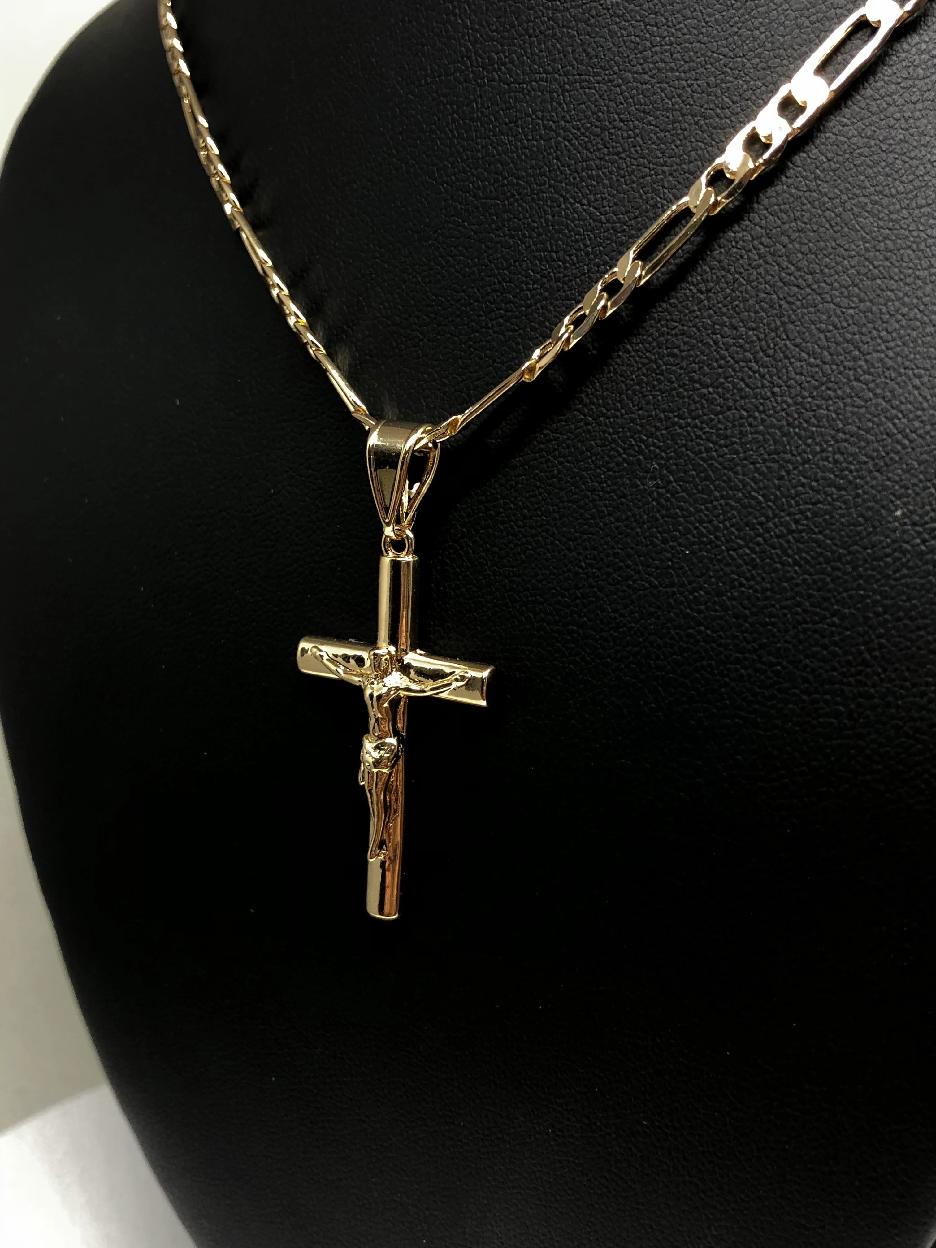 Gold Plated Cross Jesus Crucifix 24" Chain / Jesus Cruz Crucifijo Cadena Oro Lamindo 24” - Image 9