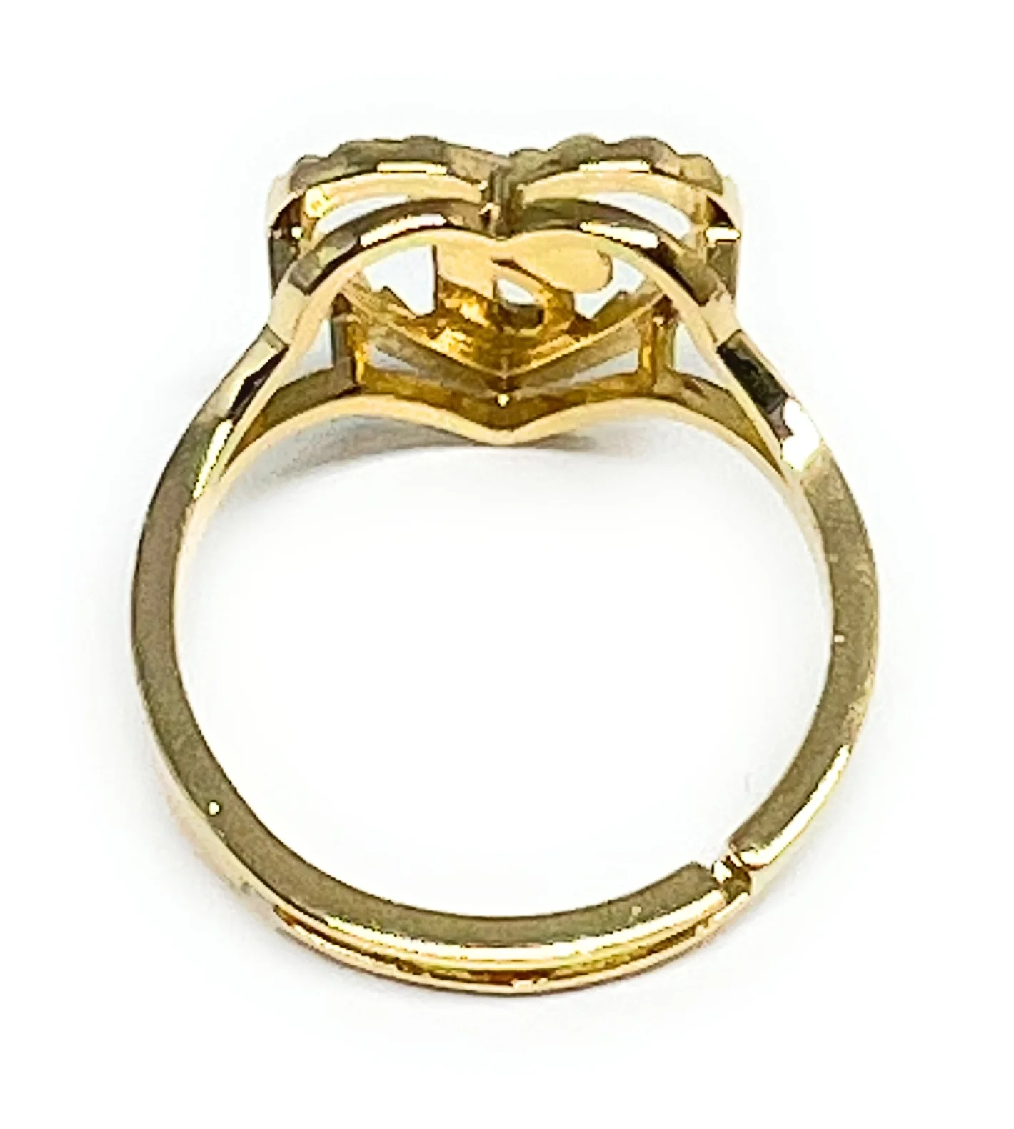 Gold Plated CUSTOMIZED CURSIVE HEART Initial Letter Ring Anillo Adjustable sizes 6-12 - Image 3