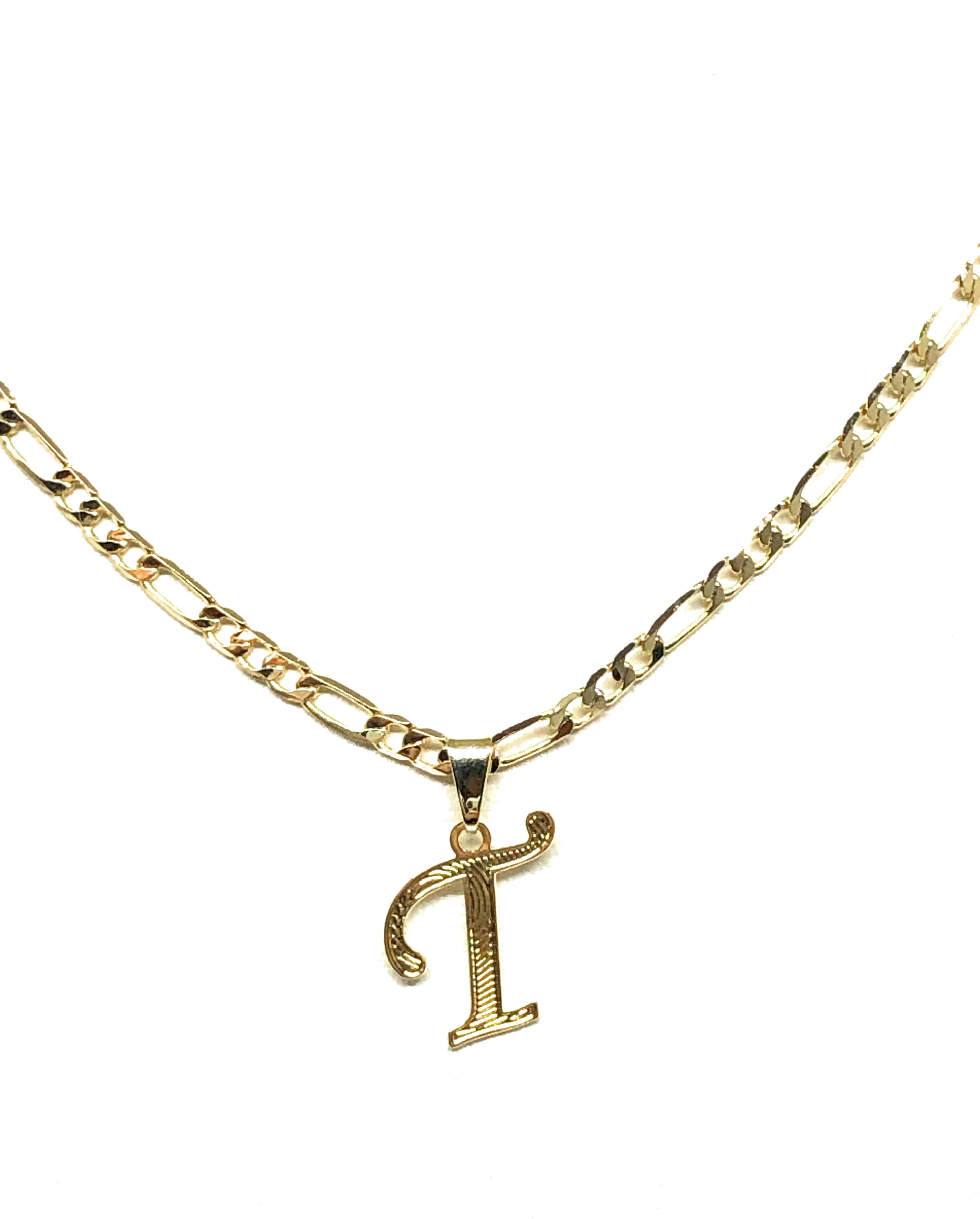Gold Plated CUSTOMIZED Cursive Initial Letter Pendant With Figaro Chain 24" 3mm in - Image 4
