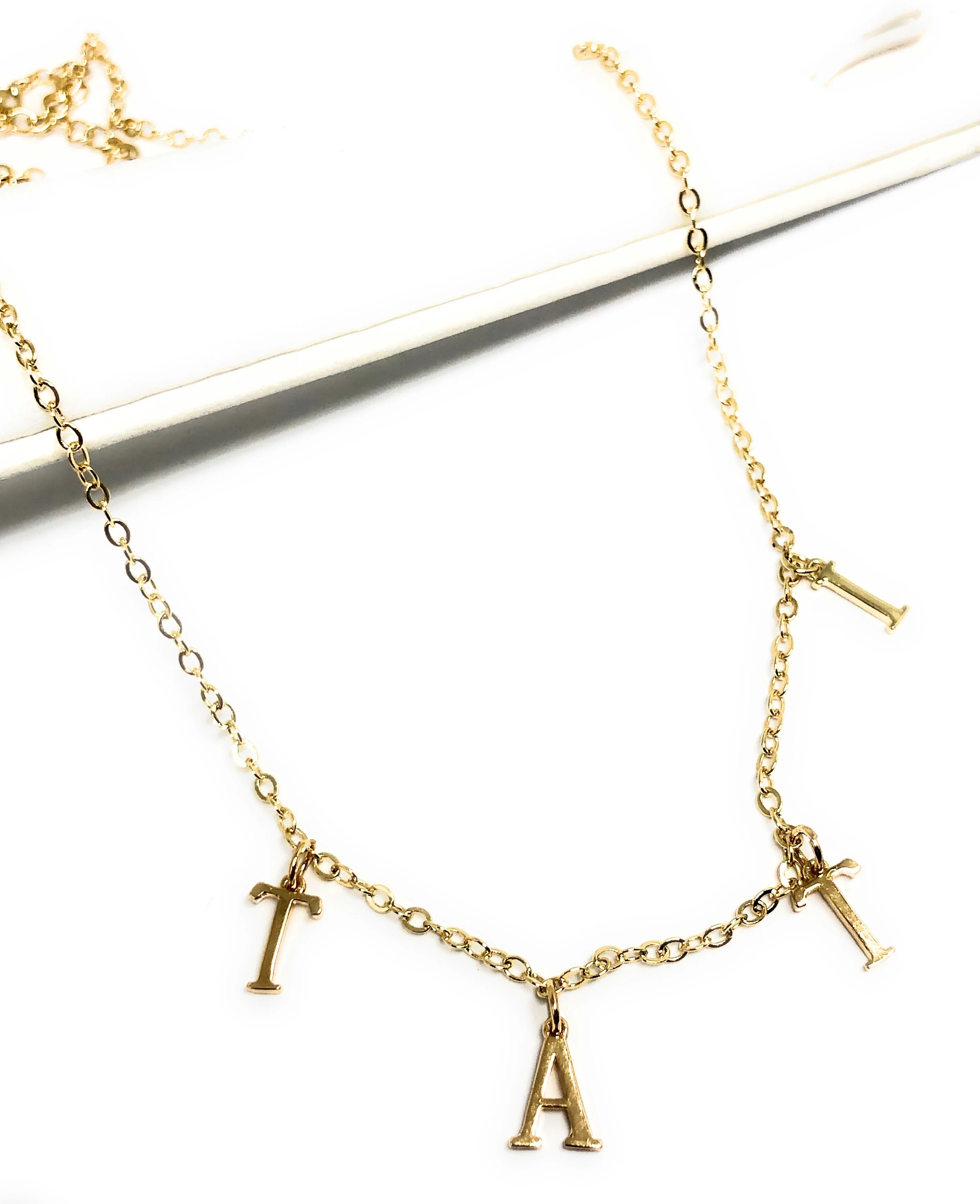 Gold Plated CUSTOMIZED Name Necklace With Chain - Image 3