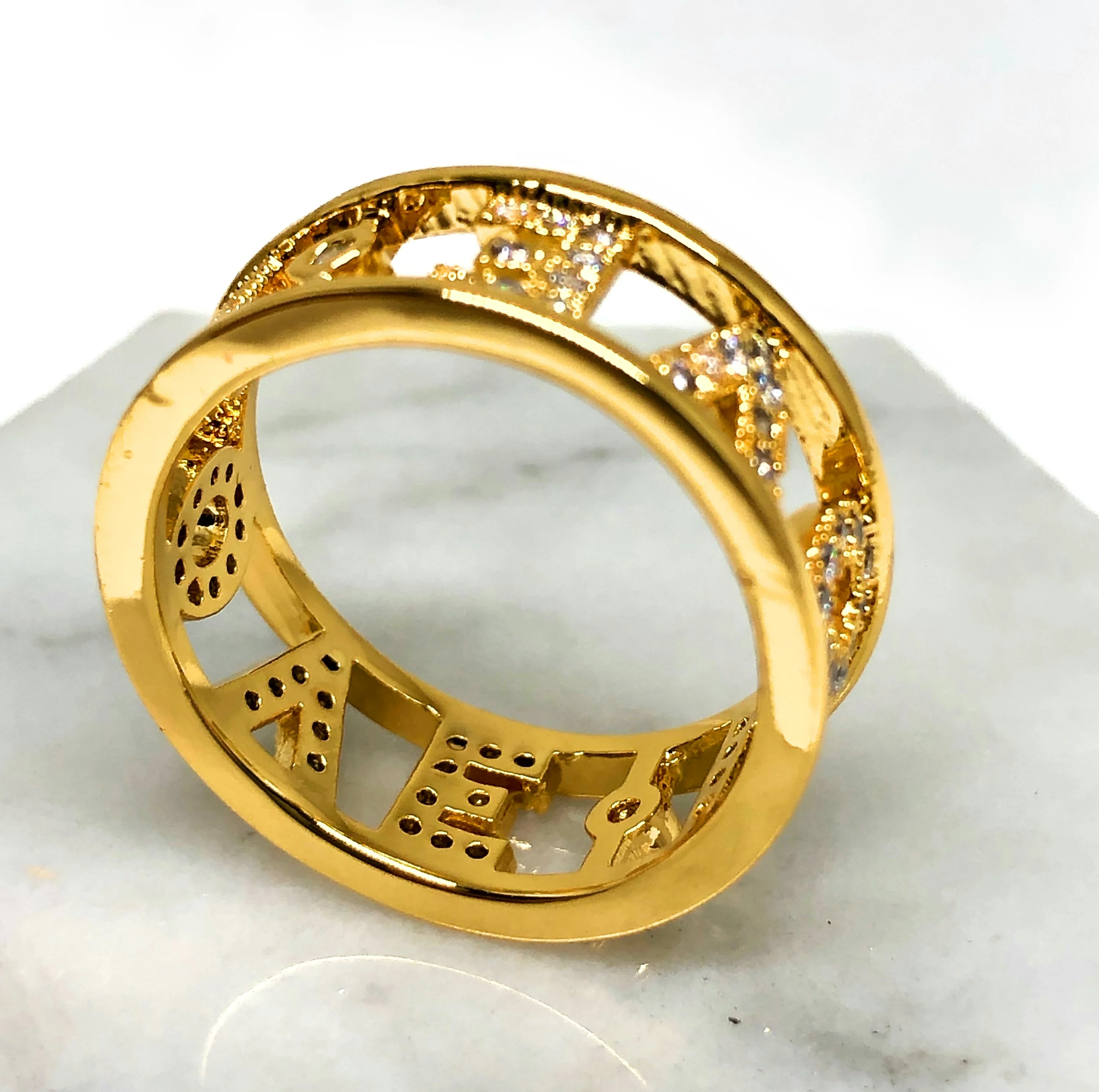 Gold Plated CZ LOVE Ring Anillo AMOR - Image 4