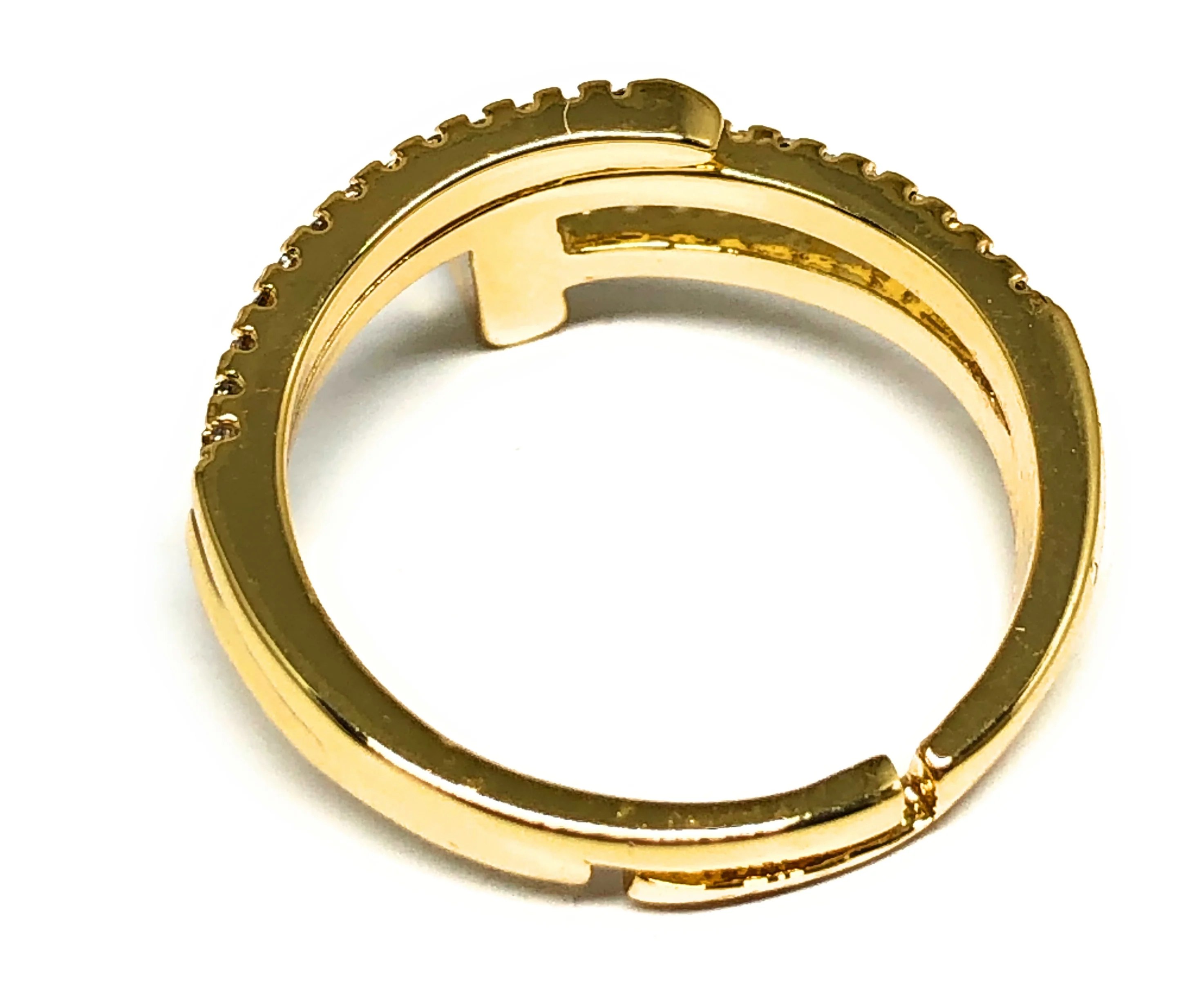 Gold Plated CZ Nail Adjustable Ring Anillo Clavo - Image 3