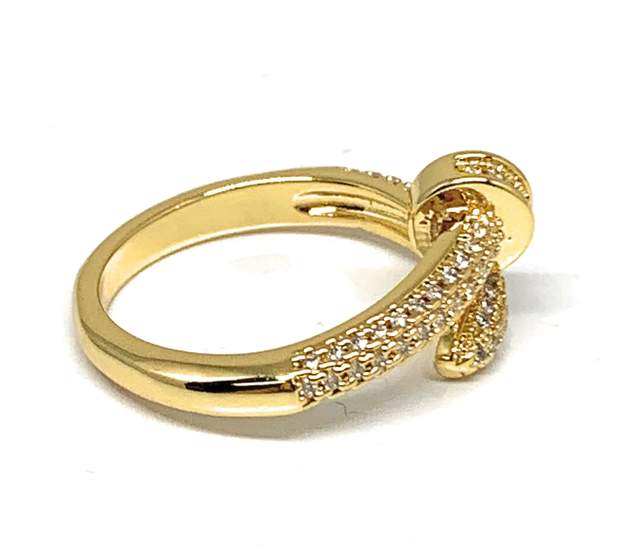 Gold Plated CZ Nail Ring Anillo Clavo - Image 2