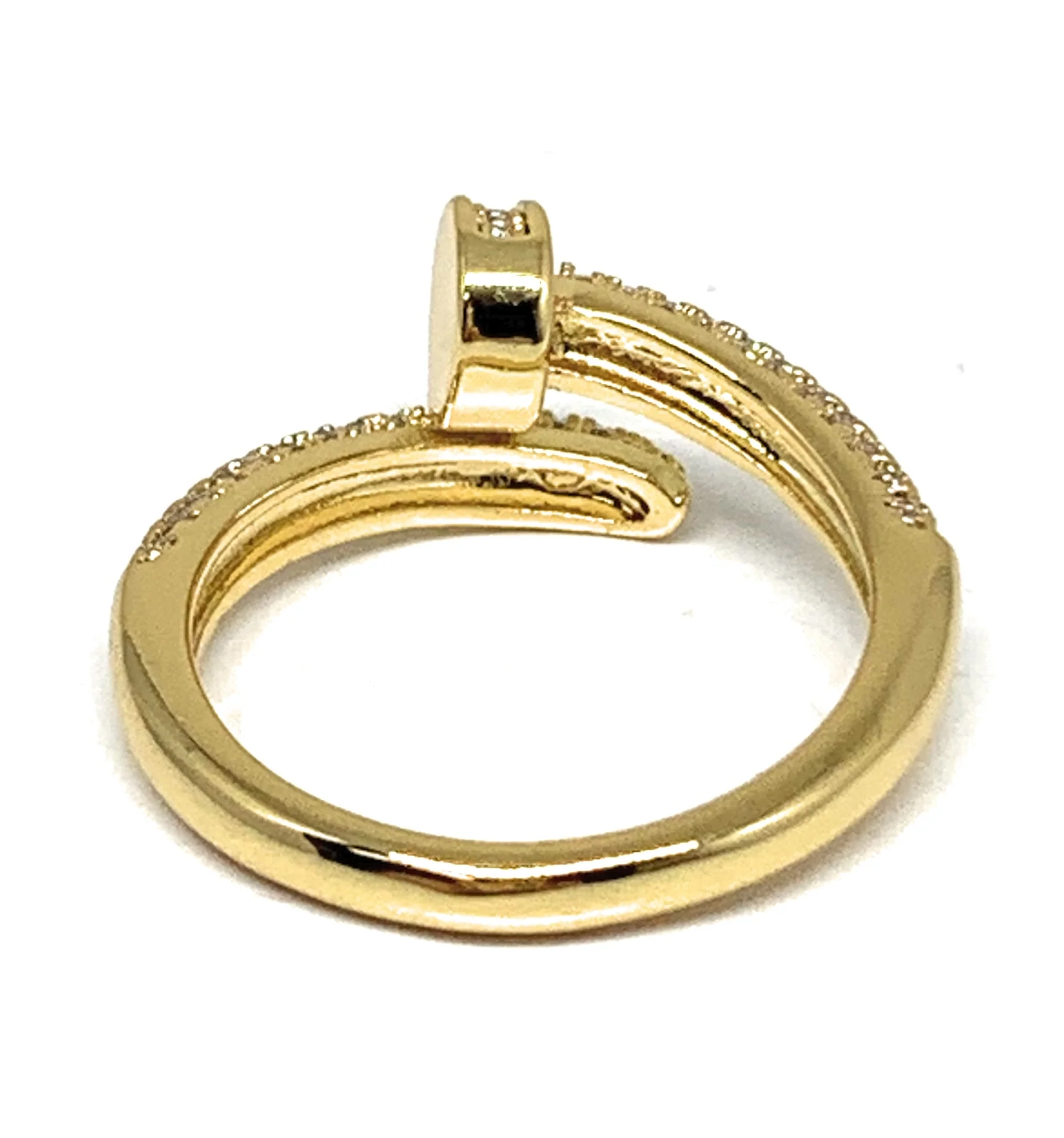 Gold Plated CZ Nail Ring Anillo Clavo - Image 3