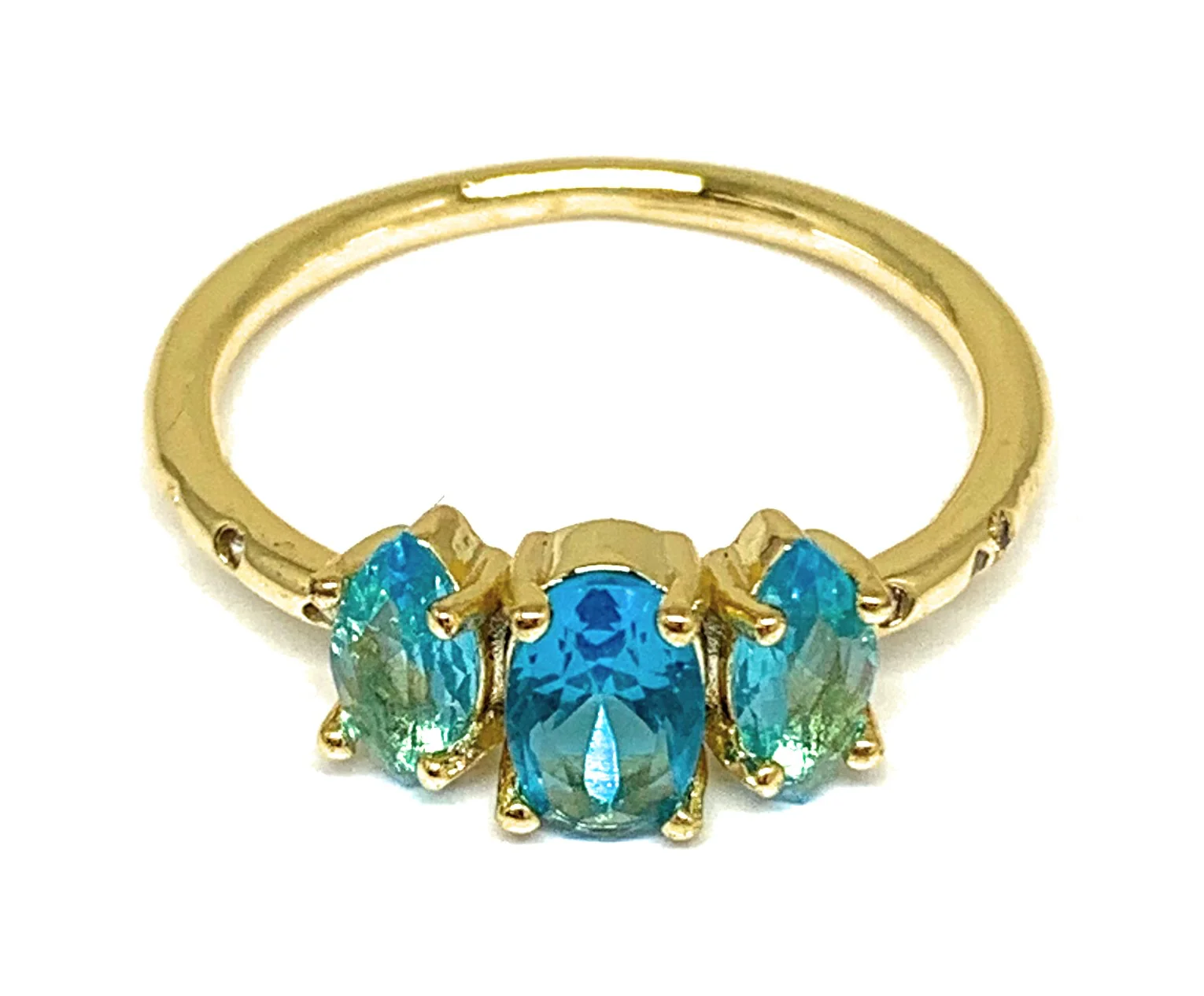 Gold Plated Dainty CZ Band Ring Anillo