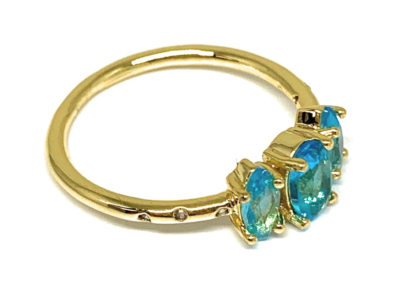 Gold Plated Dainty CZ Band Ring Anillo - Image 3