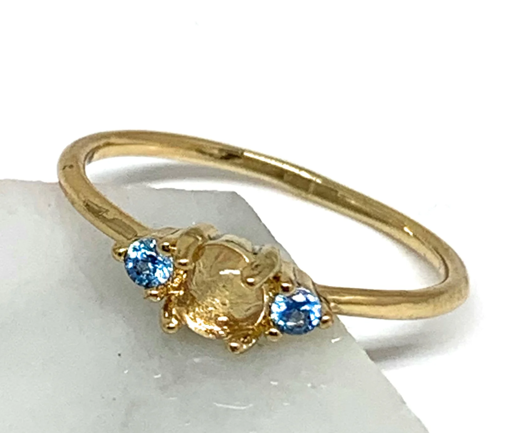 Gold Plated Dainty CZ Band Ring Anillo - Image 2