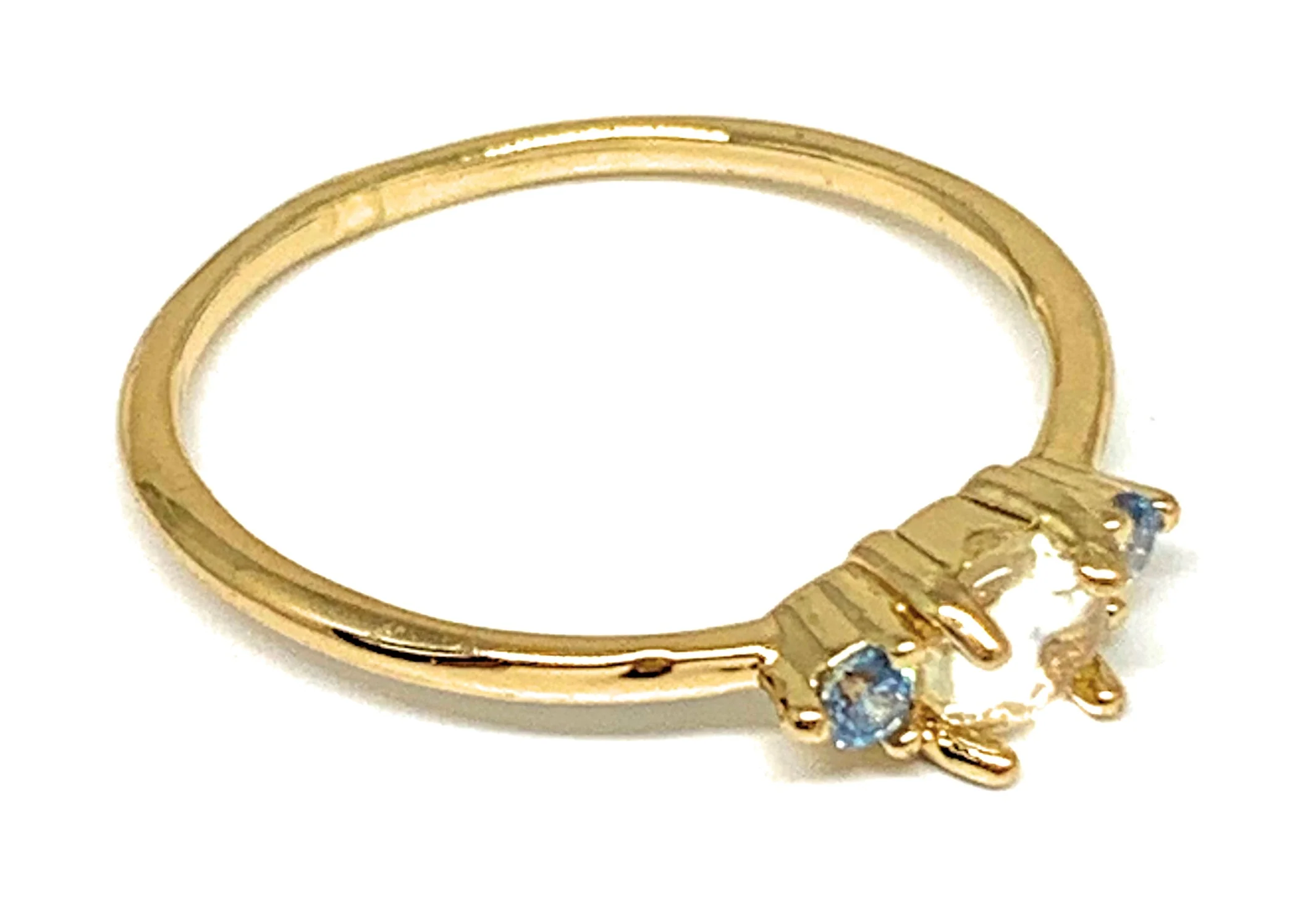 Gold Plated Dainty CZ Band Ring Anillo - Image 4