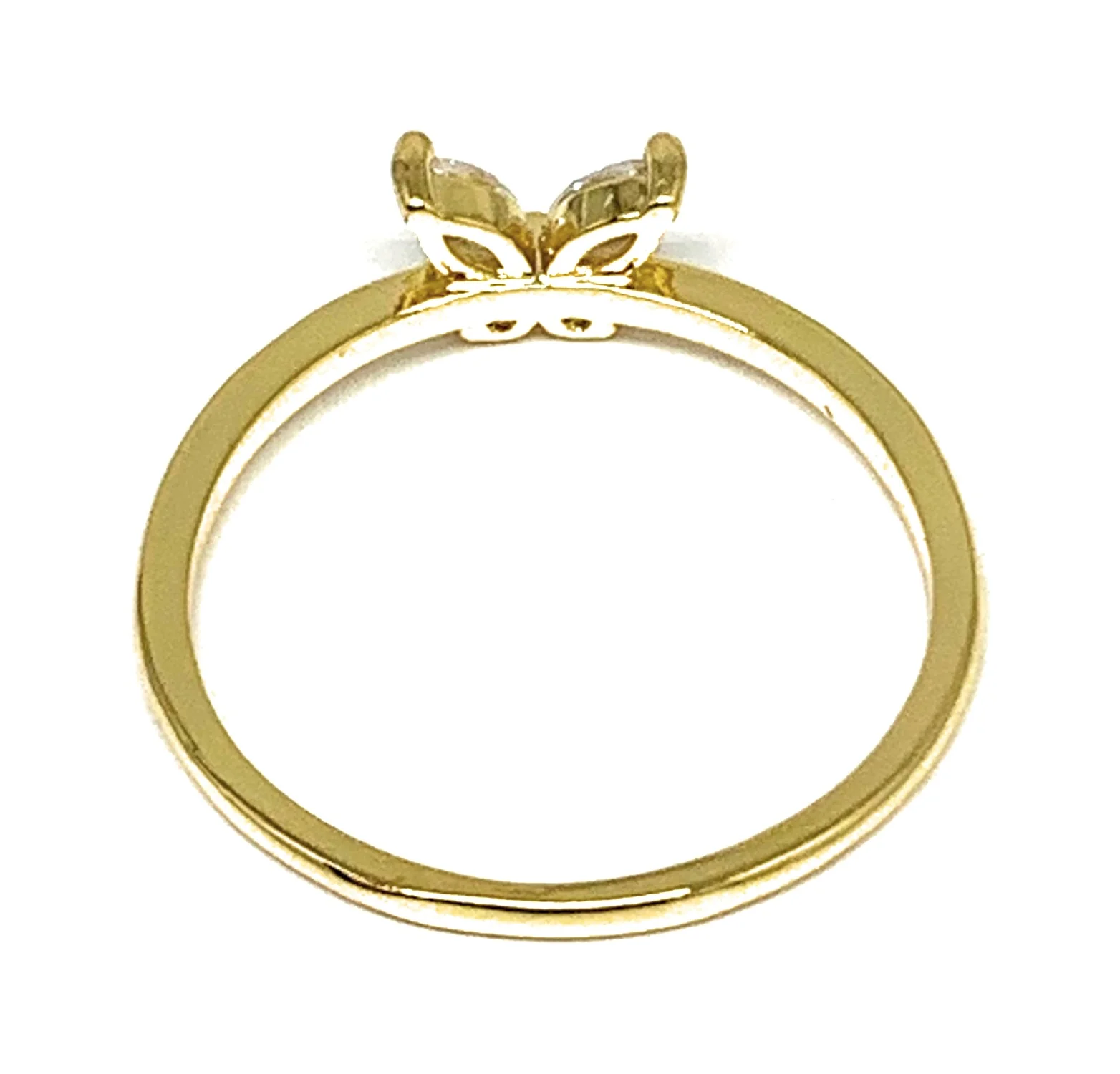 Gold Plated Dainty CZ Butterfly Ring Anillo - Image 3