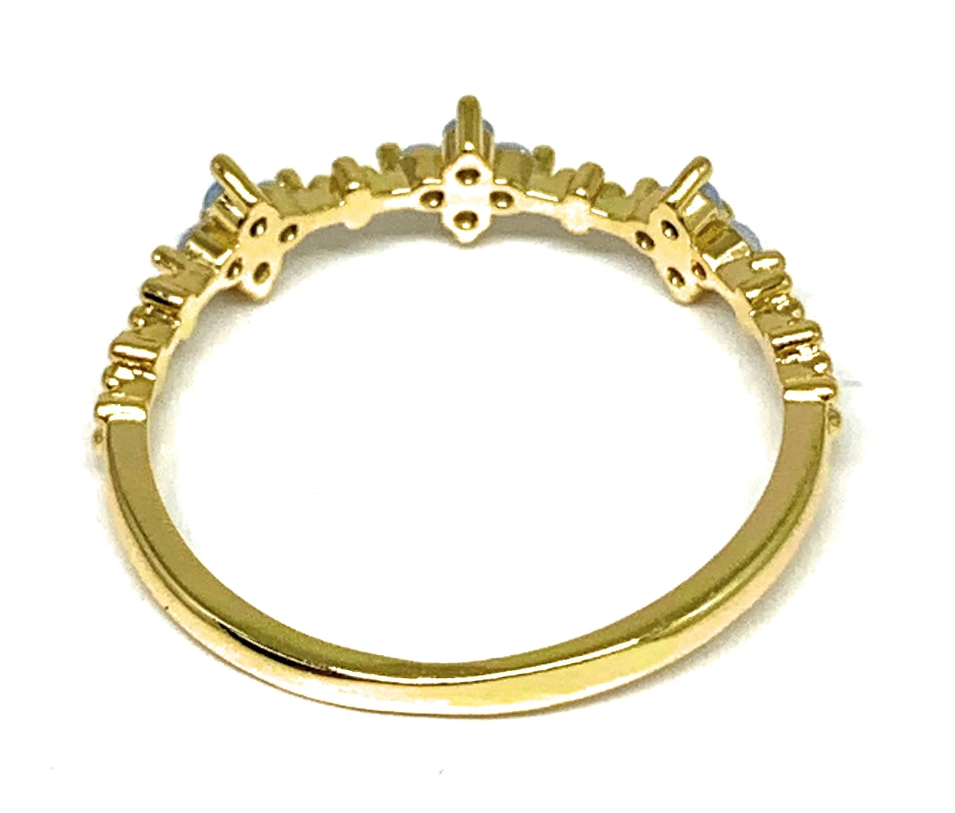 Gold Plated Dainty Flower Band Ring Anillo - Image 2