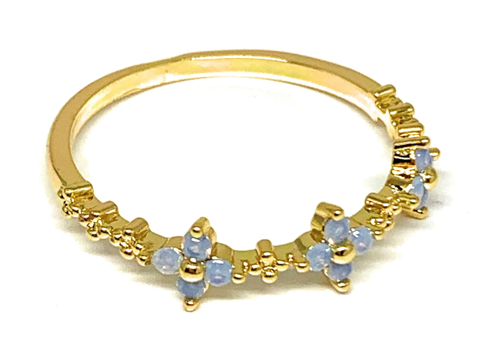 Gold Plated Dainty Flower Band Ring Anillo - Image 3