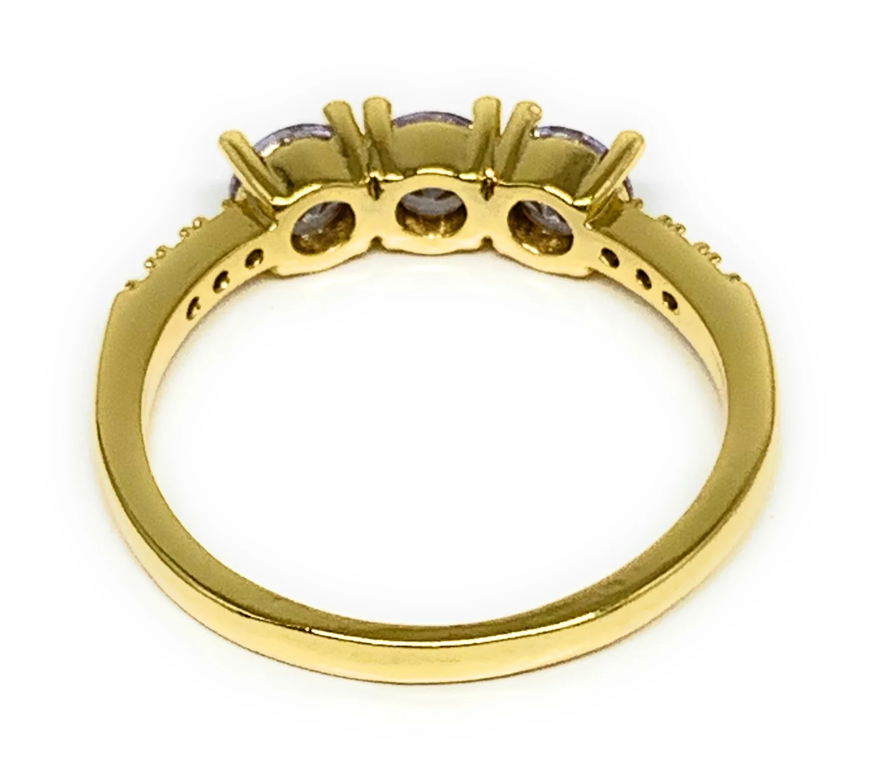 Gold Plated Dainty Purple CZ Band Ring Anillo - Image 3