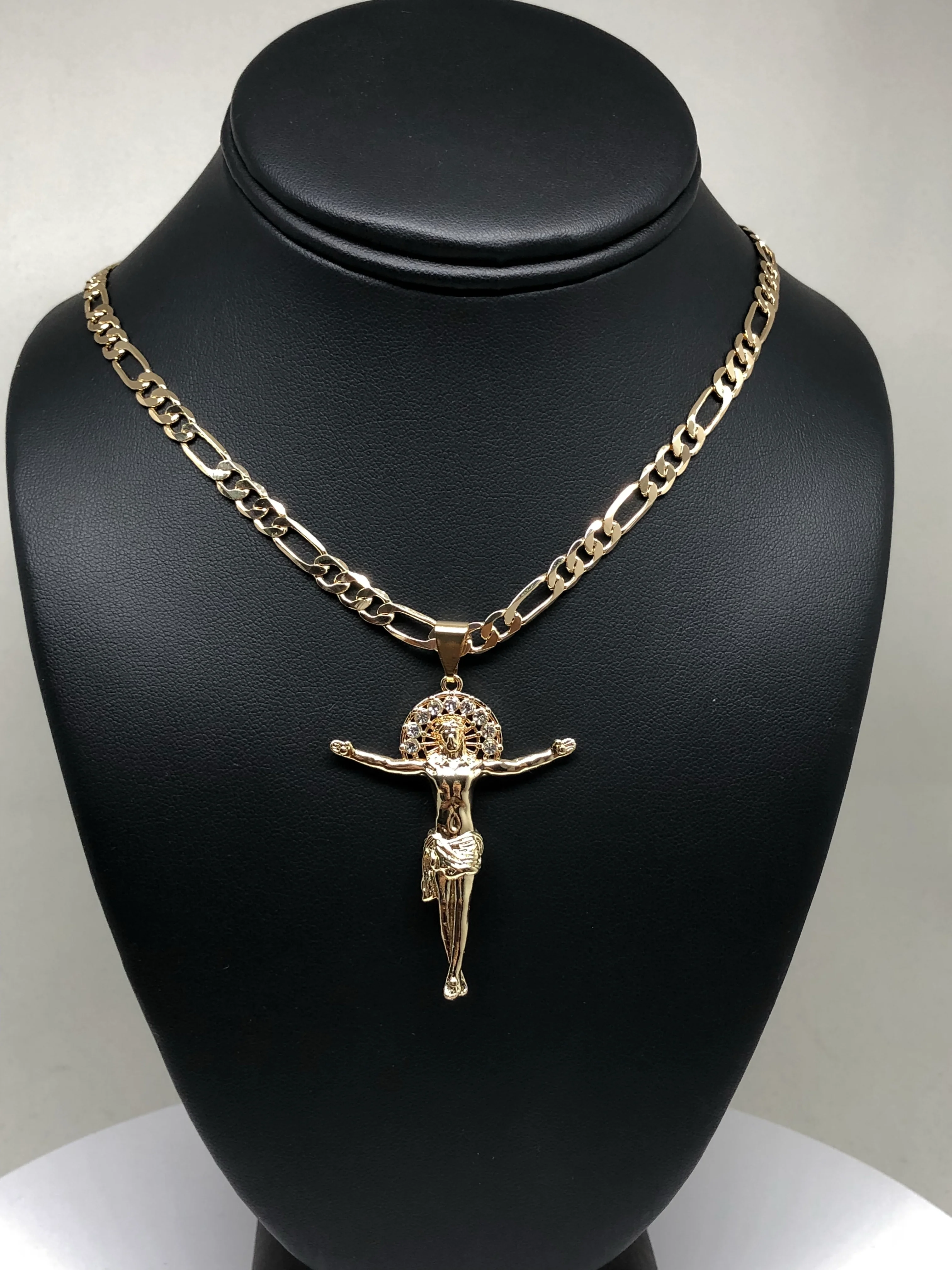 Gold Plated Jesus Christ Cross Pendant Necklace Chain Jesus Cristo Medalla 26” - Image 10