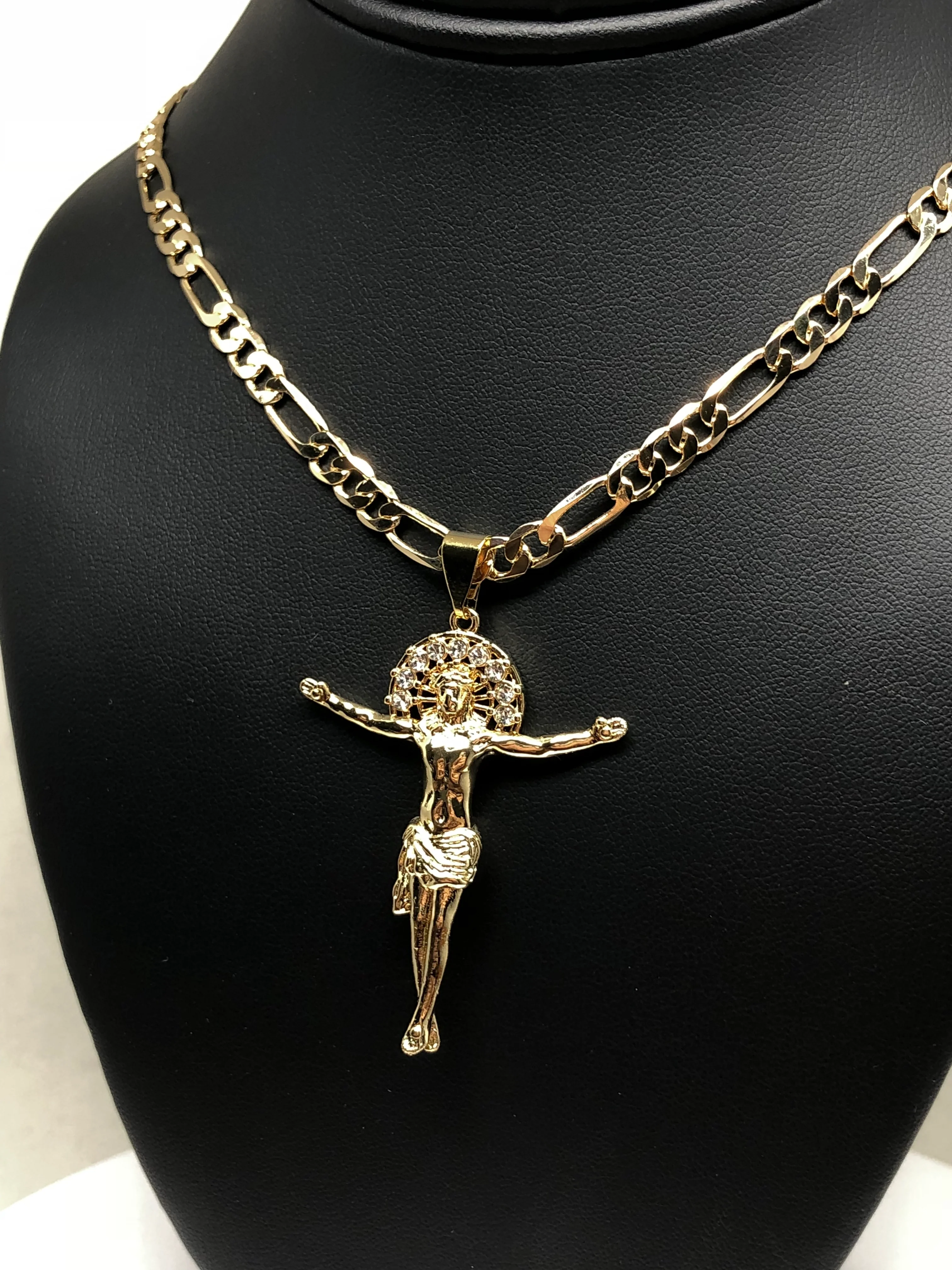 Gold Plated Jesus Christ Cross Pendant Necklace Chain Jesus Cristo Medalla 26” - Image 11