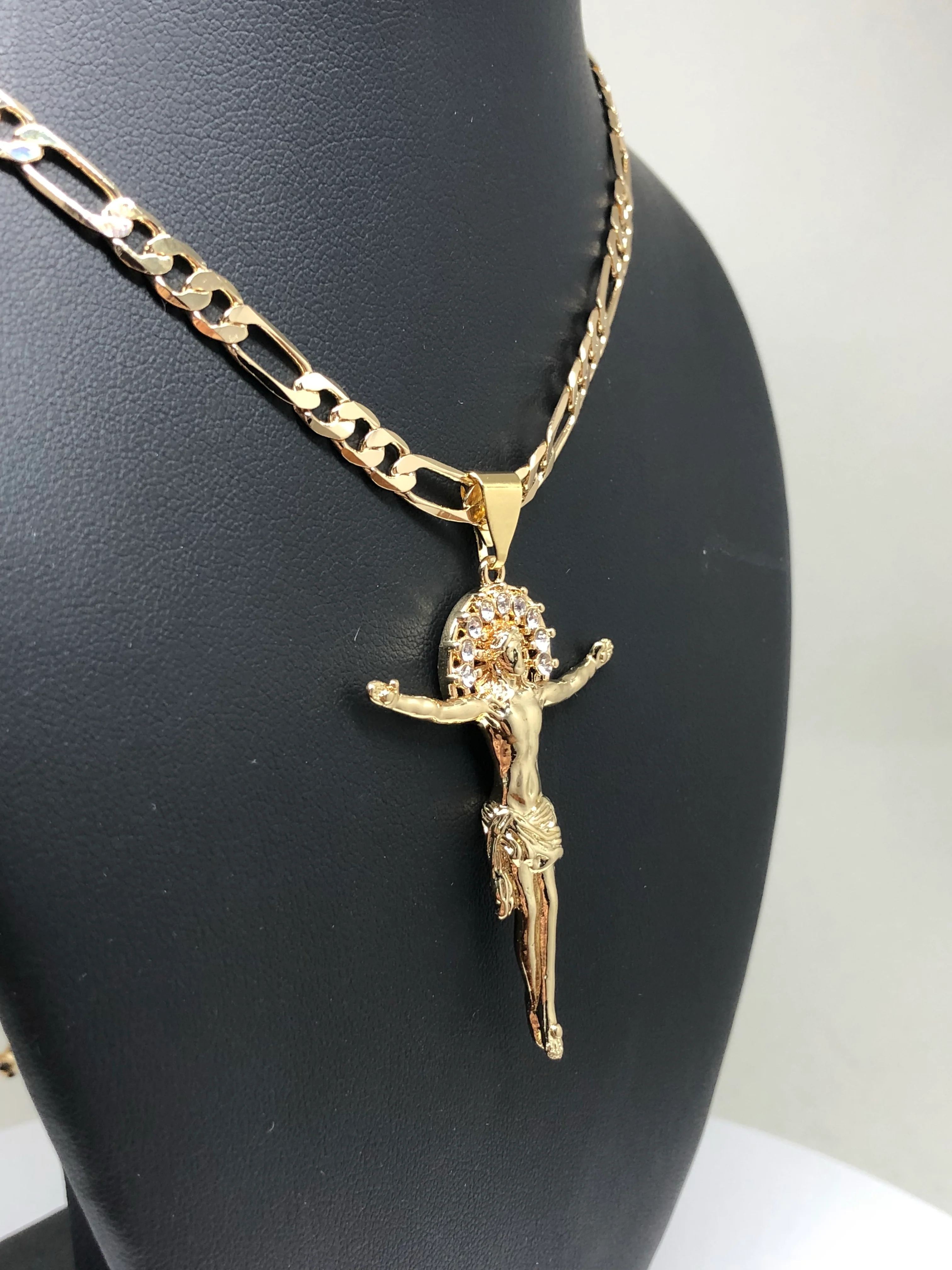 Gold Plated Jesus Christ Cross Pendant Necklace Chain Jesus Cristo Medalla 26” - Image 7