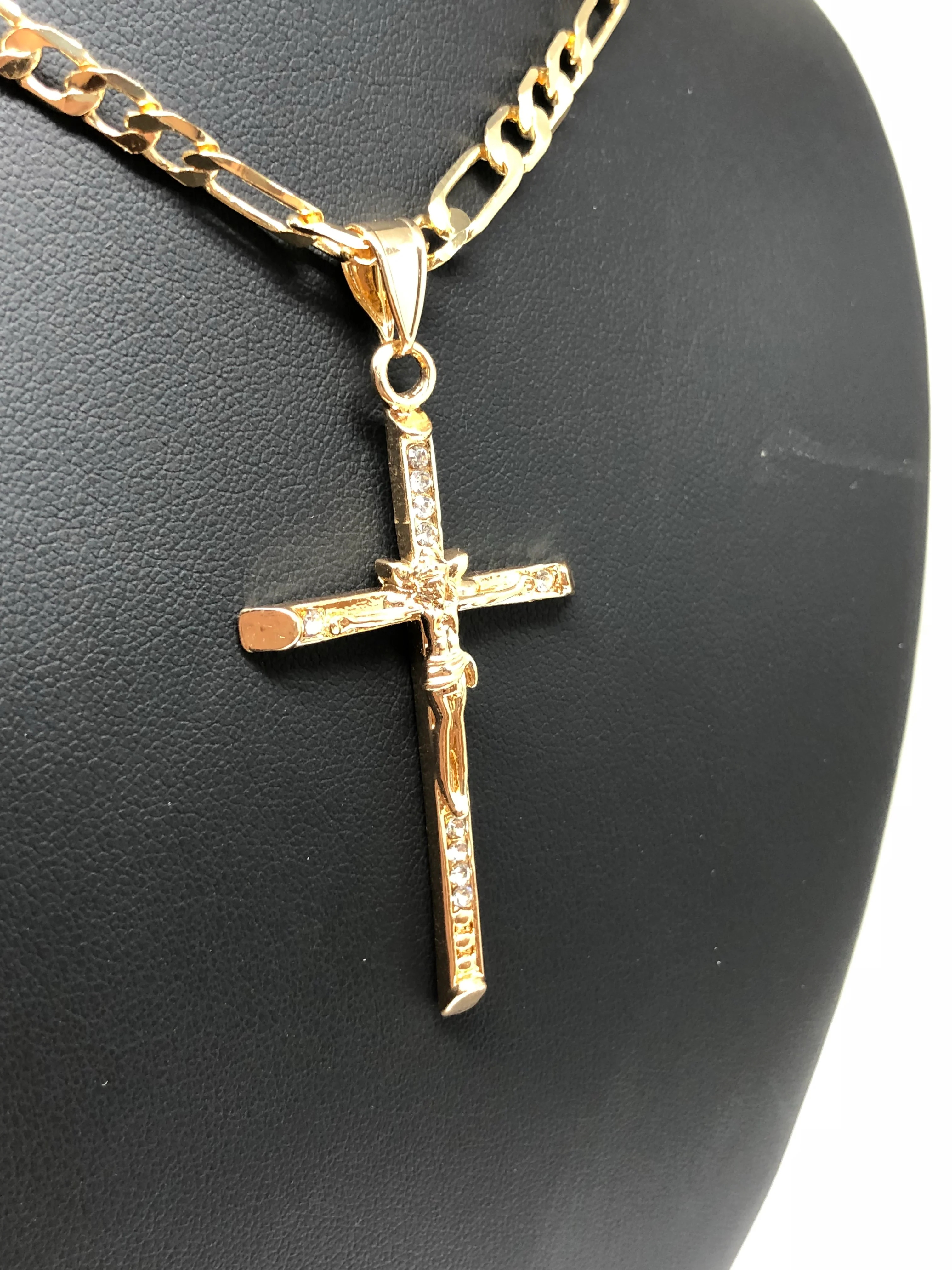 Gold Plated Jesus Cross Crucifix 26" Chain / Jesus Cruz Crucifijo Cadena Oro Lamindo 26" - Image 7