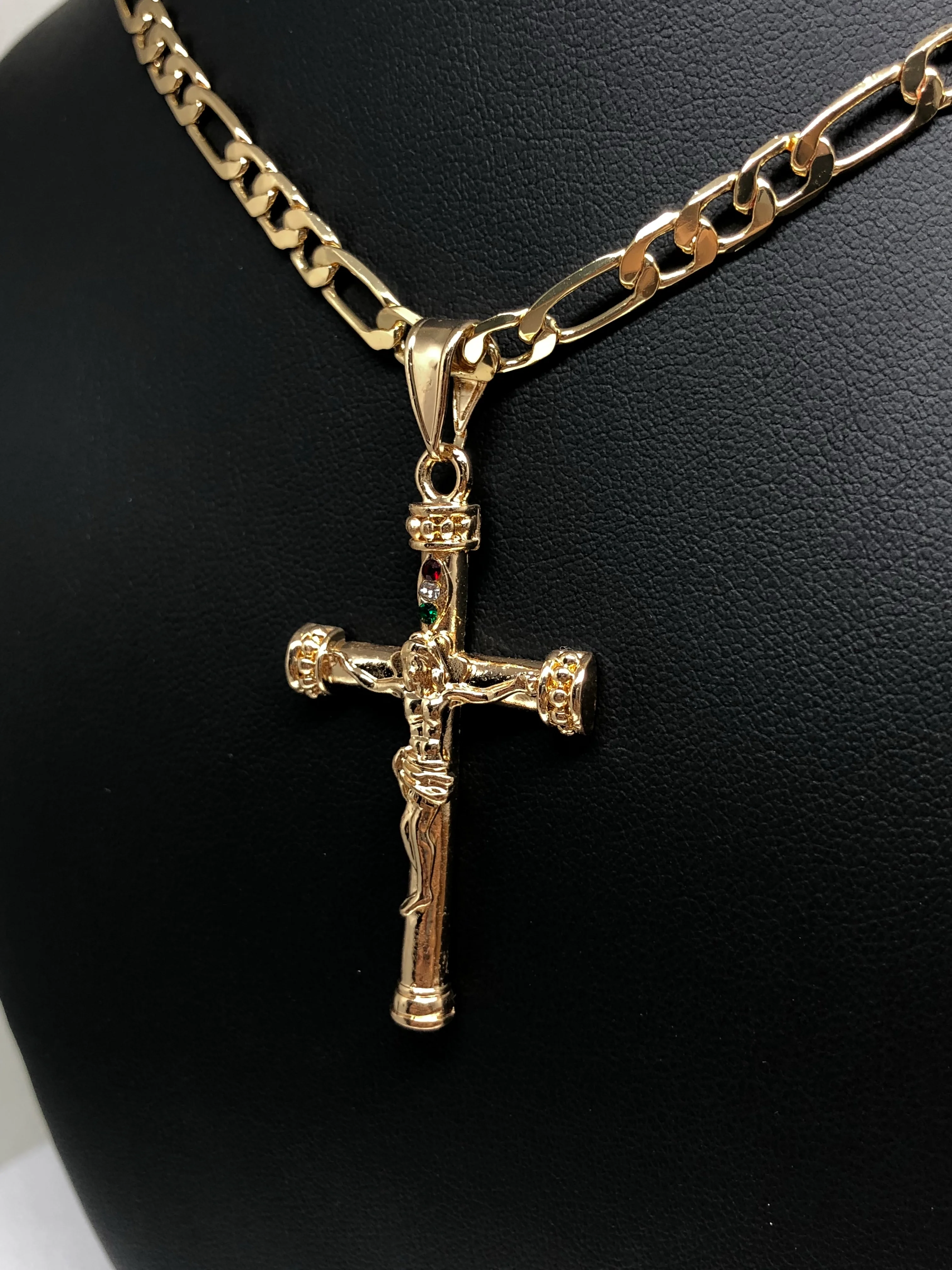 Gold Plated Jesus Cross Crucifix 26" Chain / Jesus Cruz Crucifijo Cadena Oro Lamindo 26" - Image 4