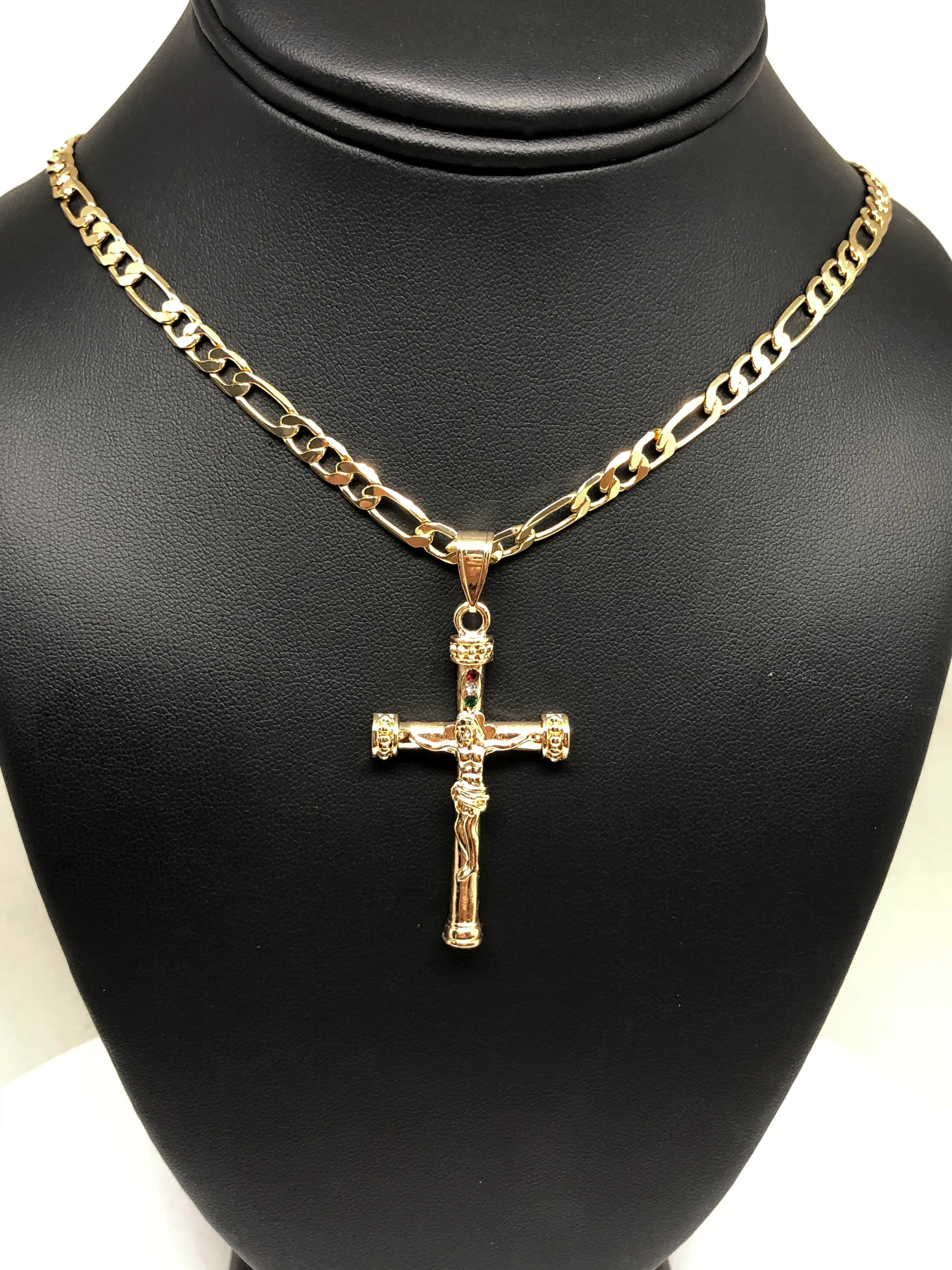 Gold Plated Jesus Cross Crucifix 26" Chain / Jesus Cruz Crucifijo Cadena Oro Lamindo 26" - Image 6