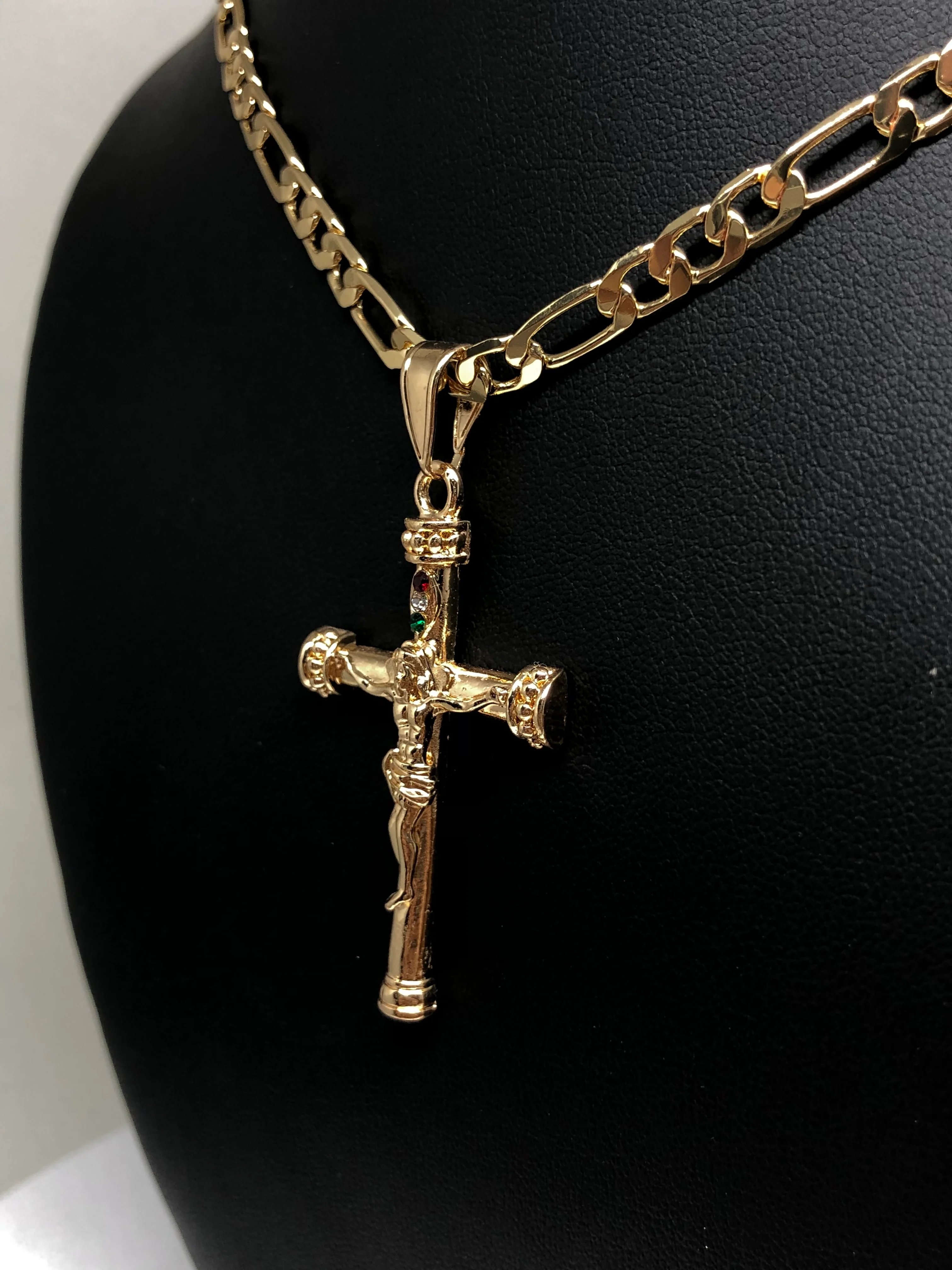 Gold Plated Jesus Cross Crucifix 26" Chain / Jesus Cruz Crucifijo Cadena Oro Lamindo 26" - Image 8