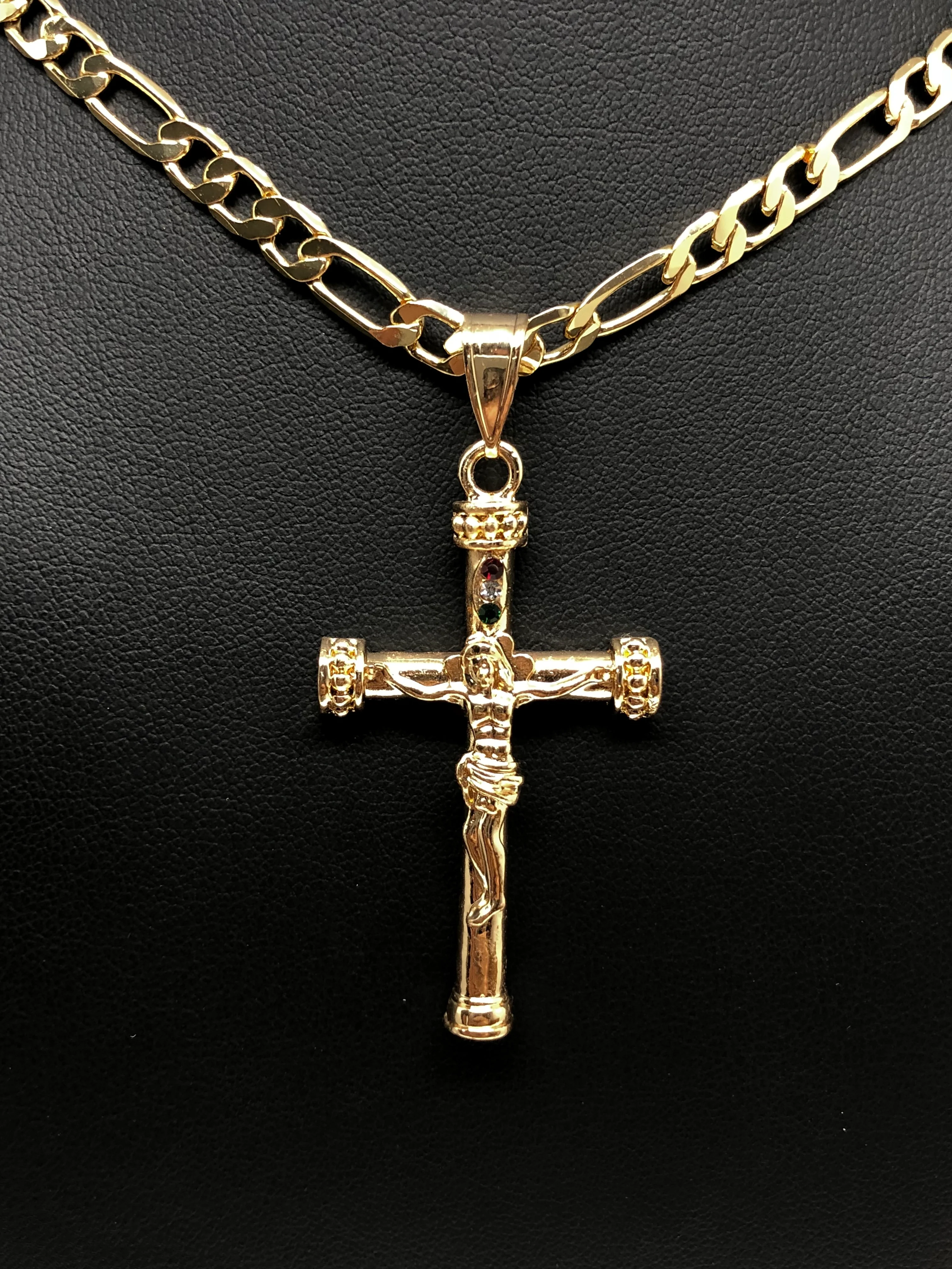 Gold Plated Jesus Cross Crucifix 26" Chain / Jesus Cruz Crucifijo Cadena Oro Lamindo 26" - Image 9