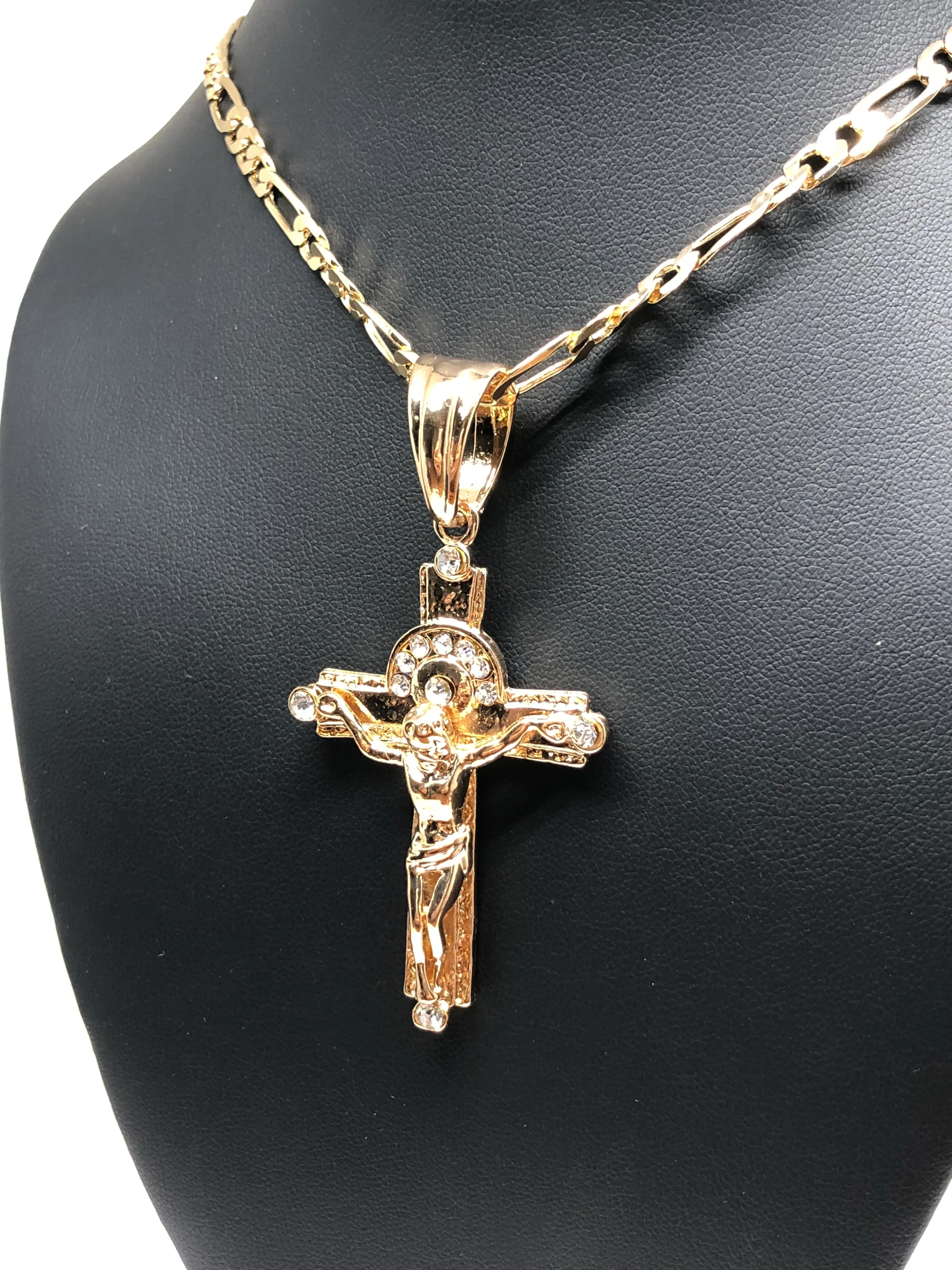 Gold Plated Jesus Cross Crucifix 26" Chain / Jesus Cruz Crucifijo Cadena Oro Lamindo 26" - Image 10