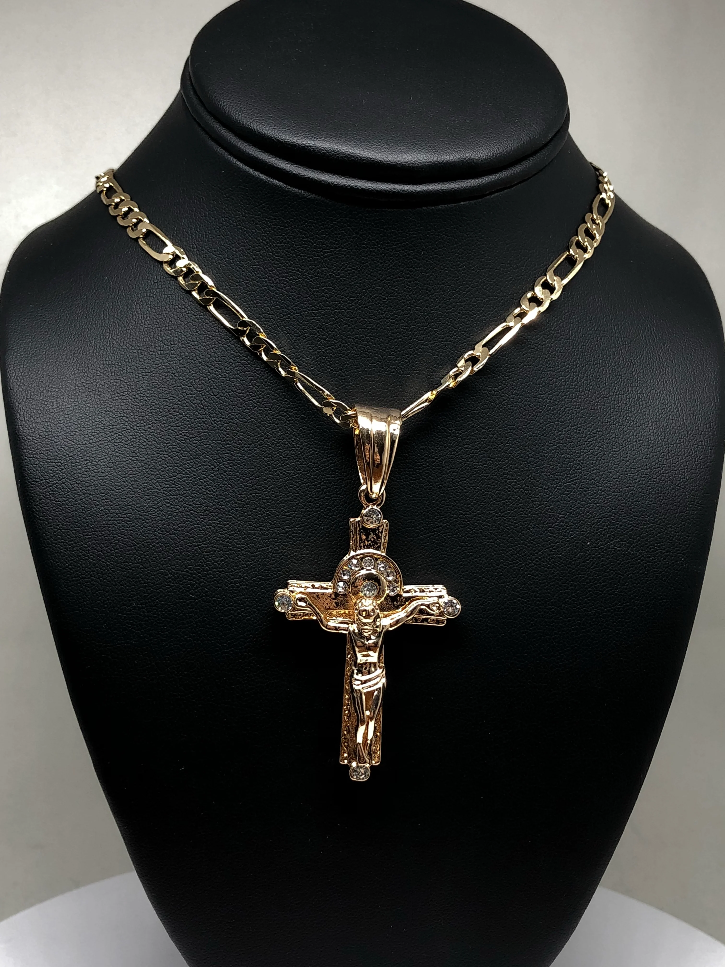 Gold Plated Jesus Cross Crucifix 26" Chain / Jesus Cruz Crucifijo Cadena Oro Lamindo 26" - Image 4
