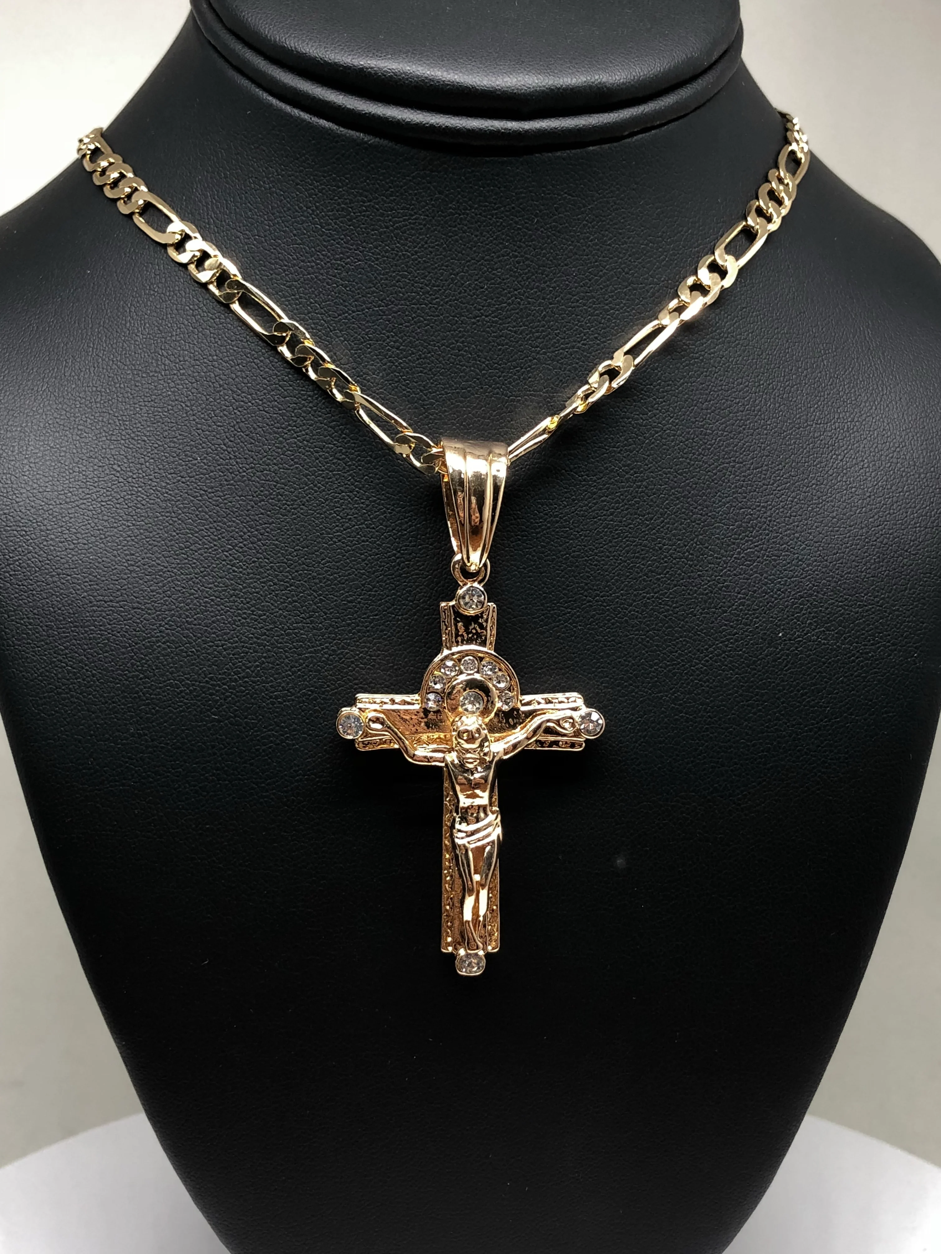Gold Plated Jesus Cross Crucifix 26" Chain / Jesus Cruz Crucifijo Cadena Oro Lamindo 26" - Image 7