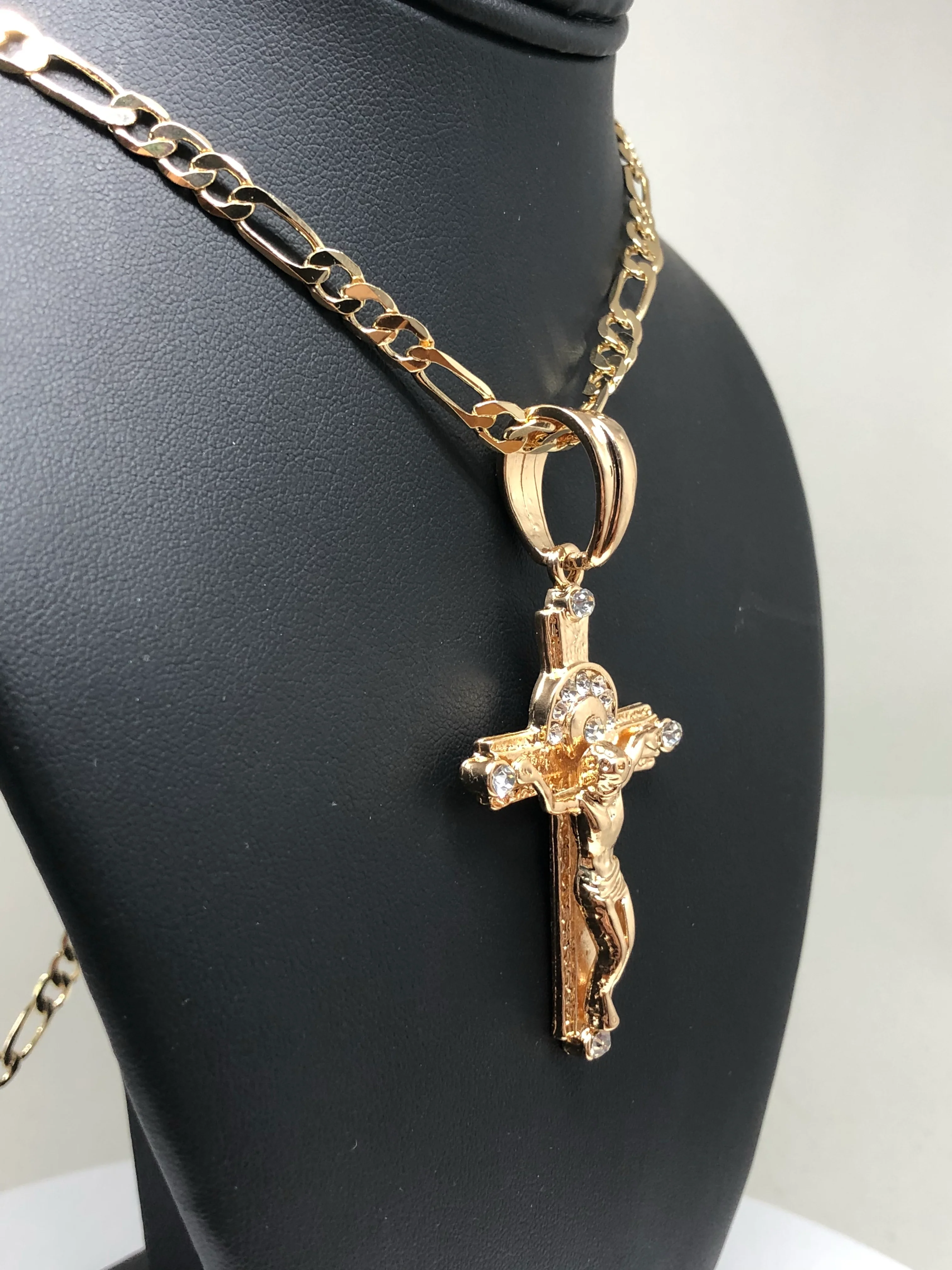 Gold Plated Jesus Cross Crucifix 26" Chain / Jesus Cruz Crucifijo Cadena Oro Lamindo 26" - Image 8