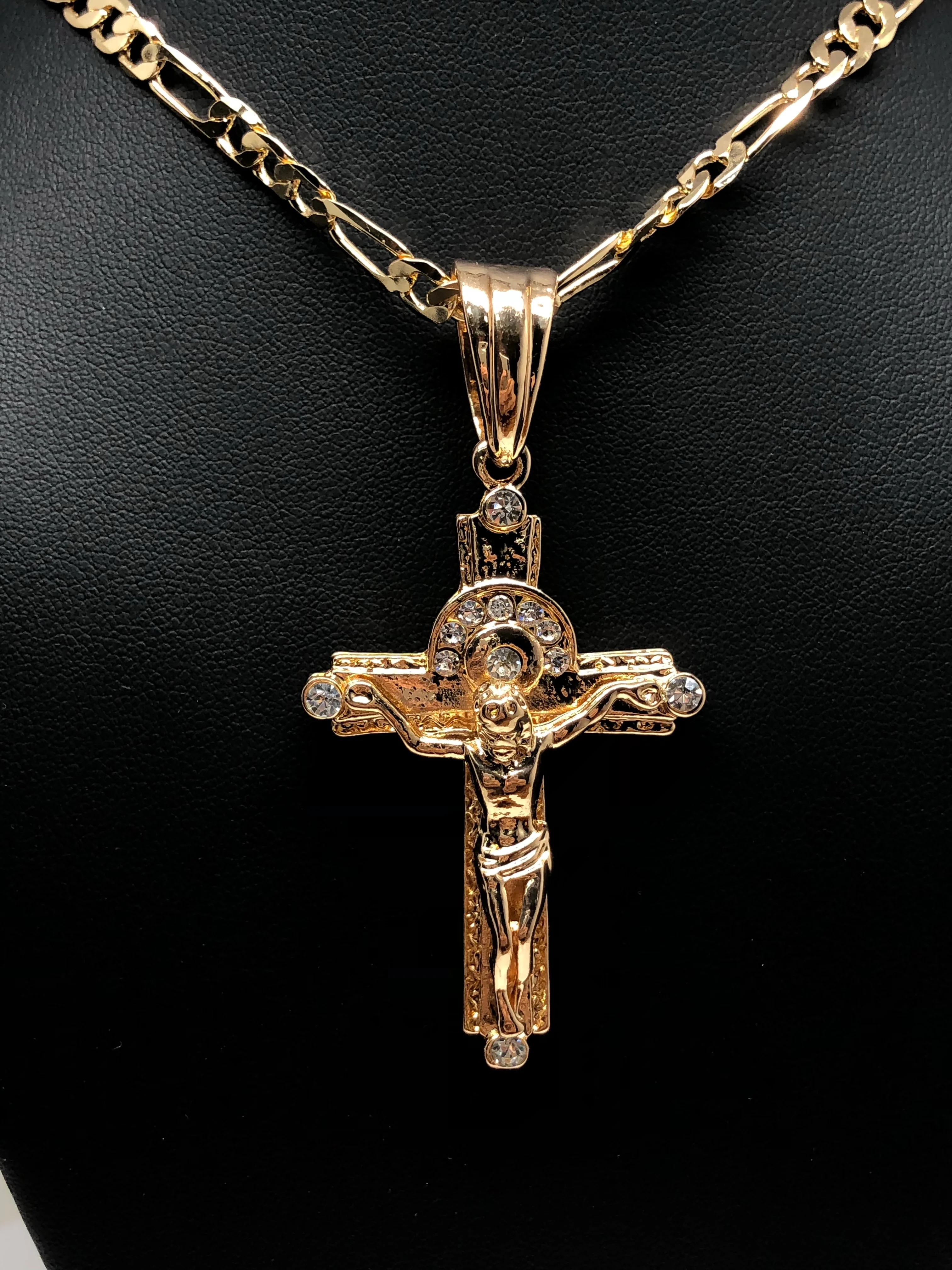 Gold Plated Jesus Cross Crucifix 26" Chain / Jesus Cruz Crucifijo Cadena Oro Lamindo 26" - Image 9