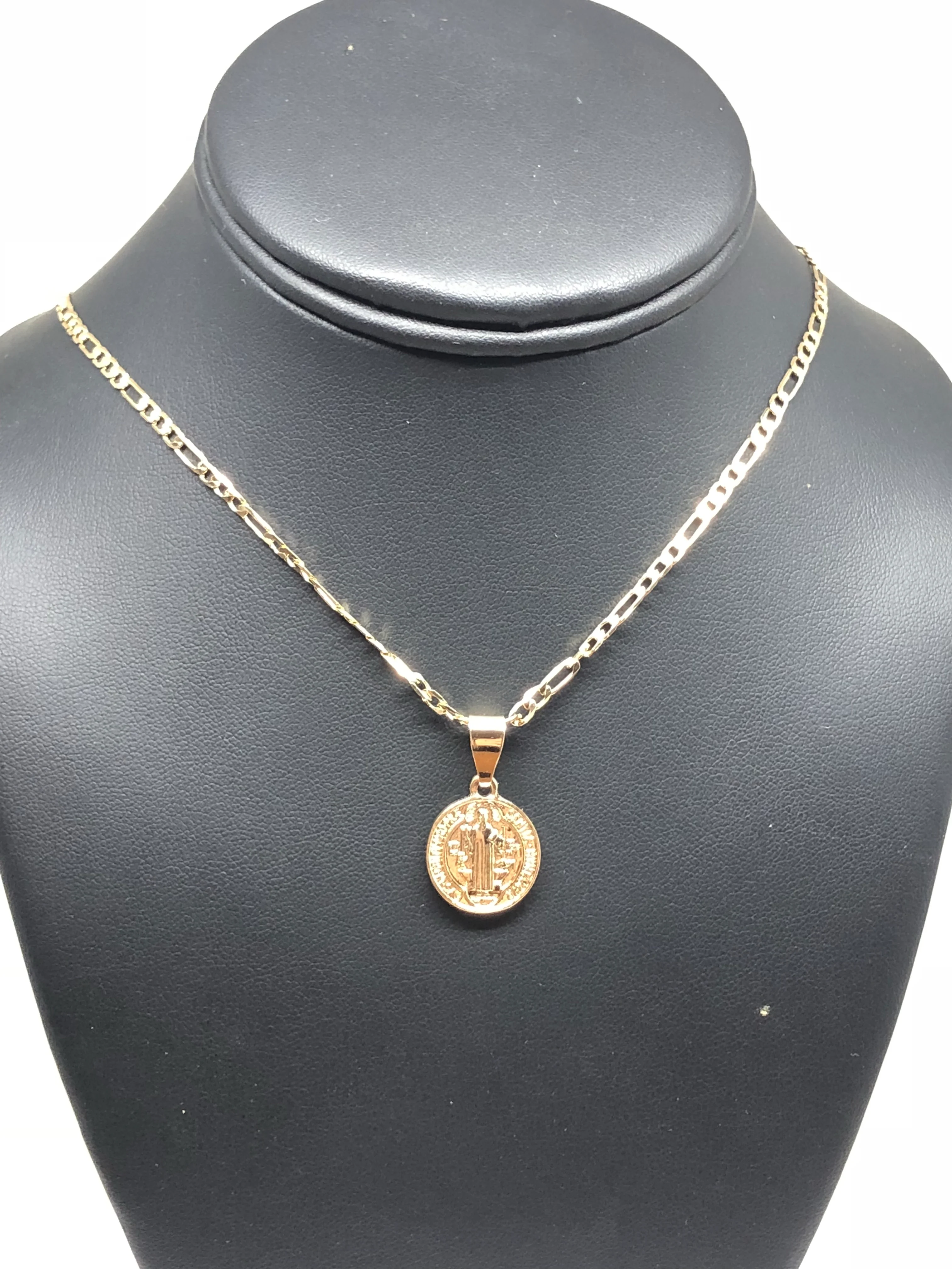 Gold Plated Kids San Benito Protection Pendant Necklace Fígaro 18” San Benito Medalla Oro Laminado Para Ninos - Image 5