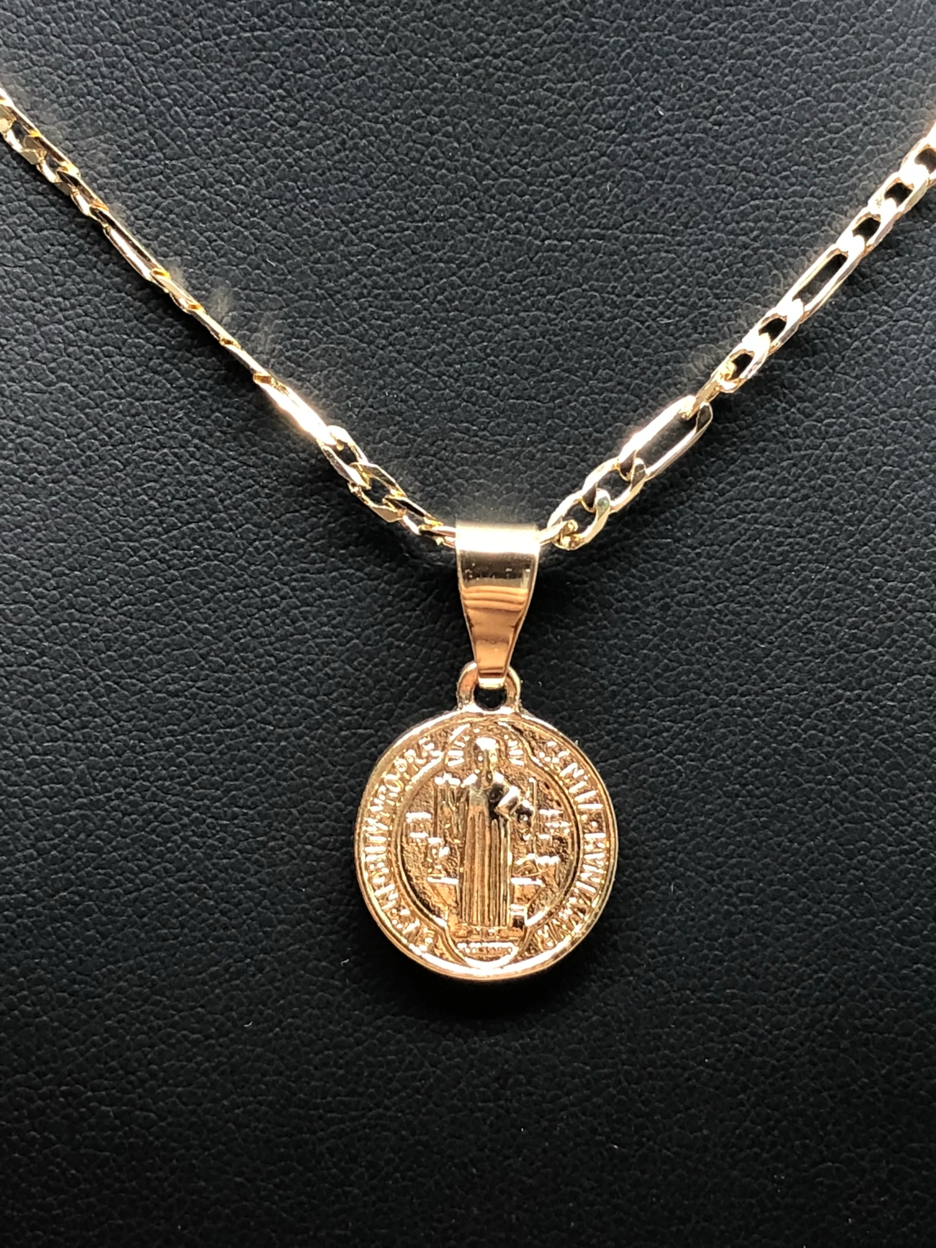 Gold Plated Kids San Benito Protection Pendant Necklace Fígaro 18” San Benito Medalla Oro Laminado Para Ninos - Image 6