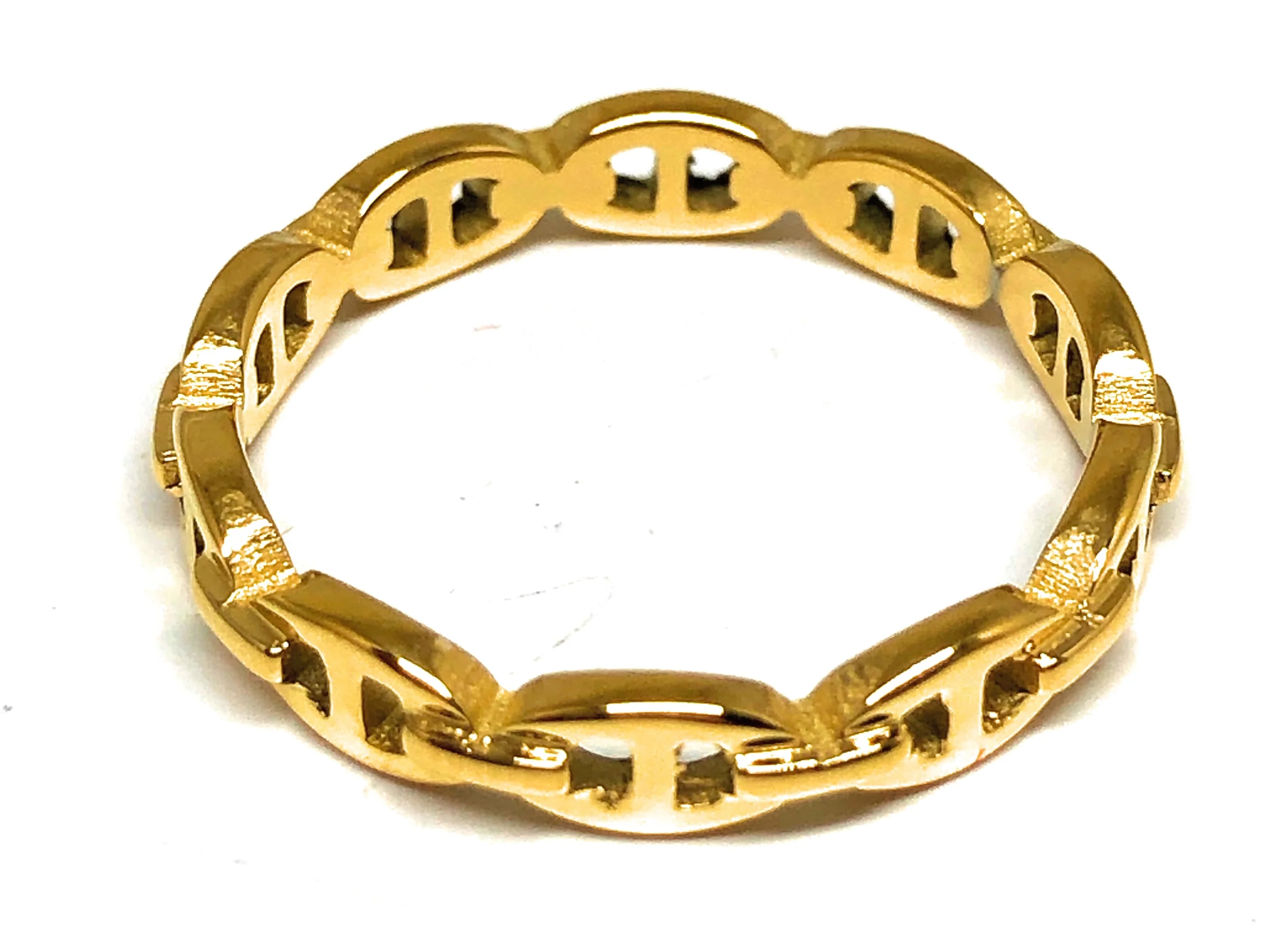 Gold Plated Mariner Link Ring Anillo