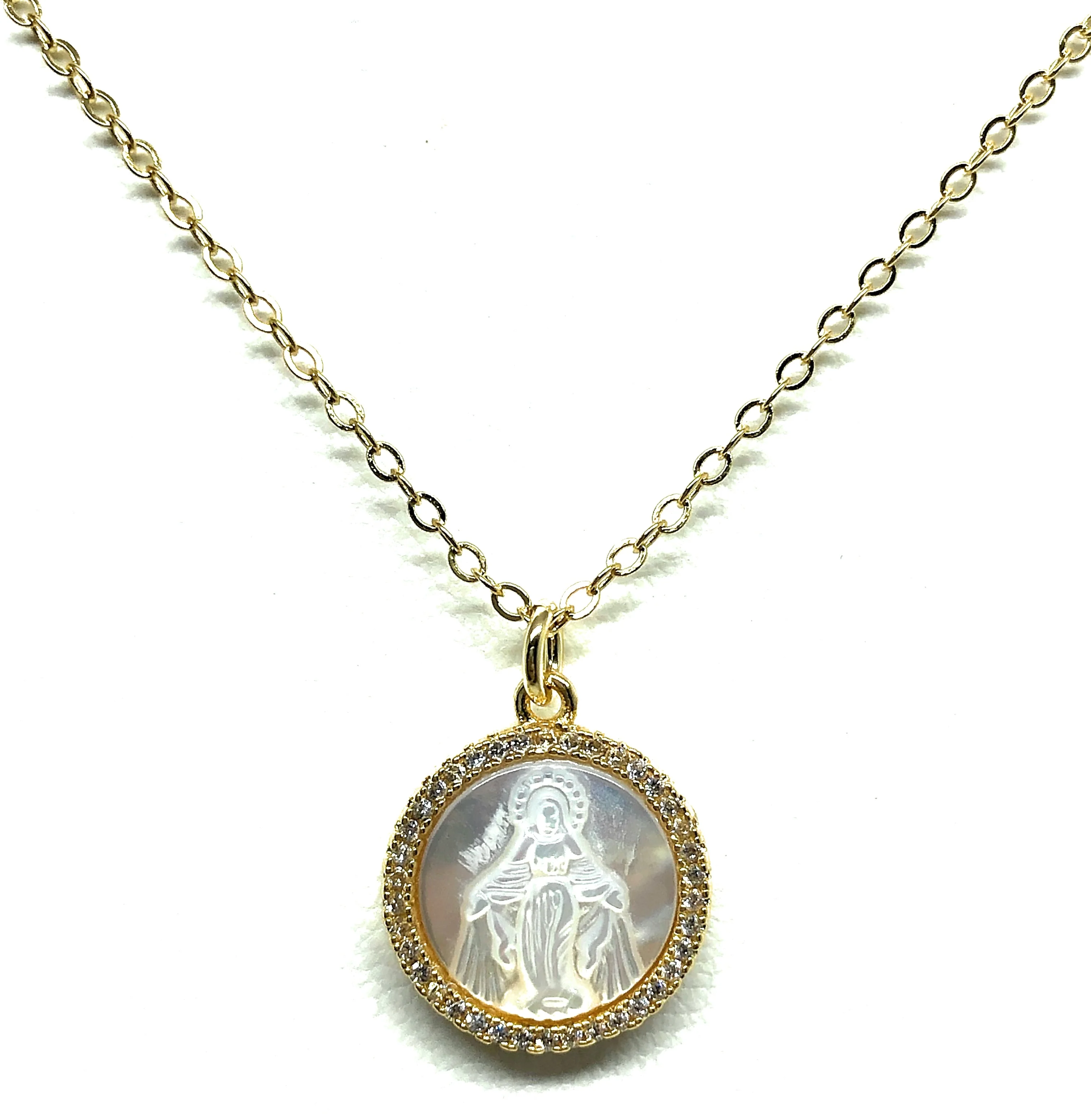 Gold Plated Miraculous Virgin Mary Small Pendant Necklace 20” Virgen Milagrosa - Image 4